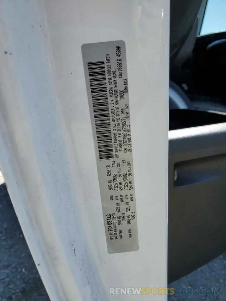 14 Photograph of a damaged car 3C6TRVBG1KE502771 RAM All Models 2019