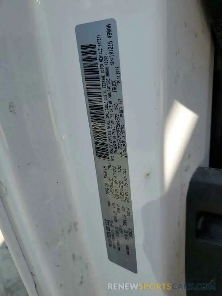 13 Photograph of a damaged car 3C6TRVNG3KE504677 RAM All Models 2019