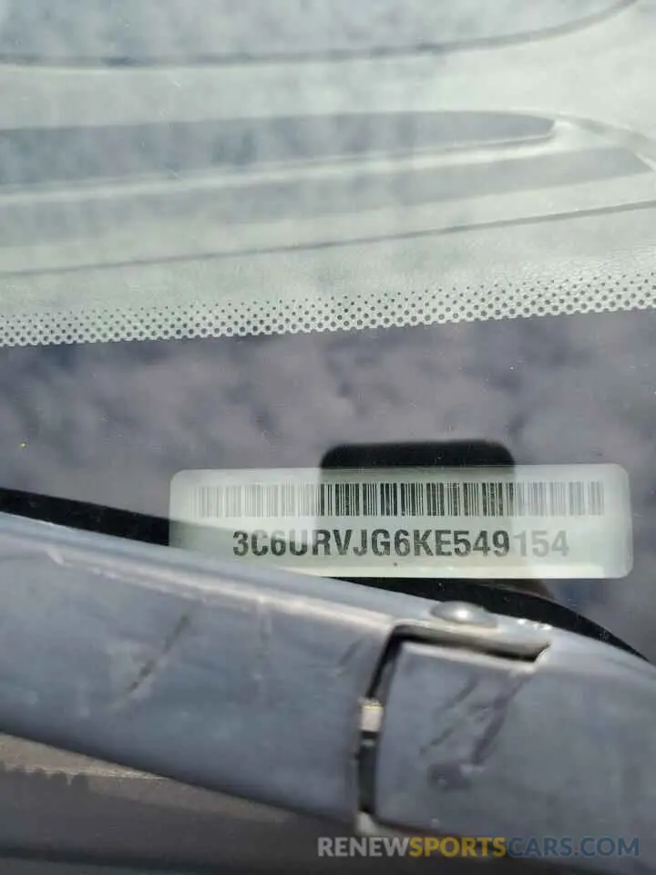 13 Photograph of a damaged car 3C6URVJG6KE549154 RAM All Models 2019