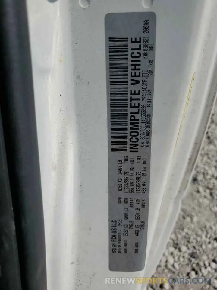 12 Photograph of a damaged car 3C7WRSBL1KG553096 RAM All Models 2019