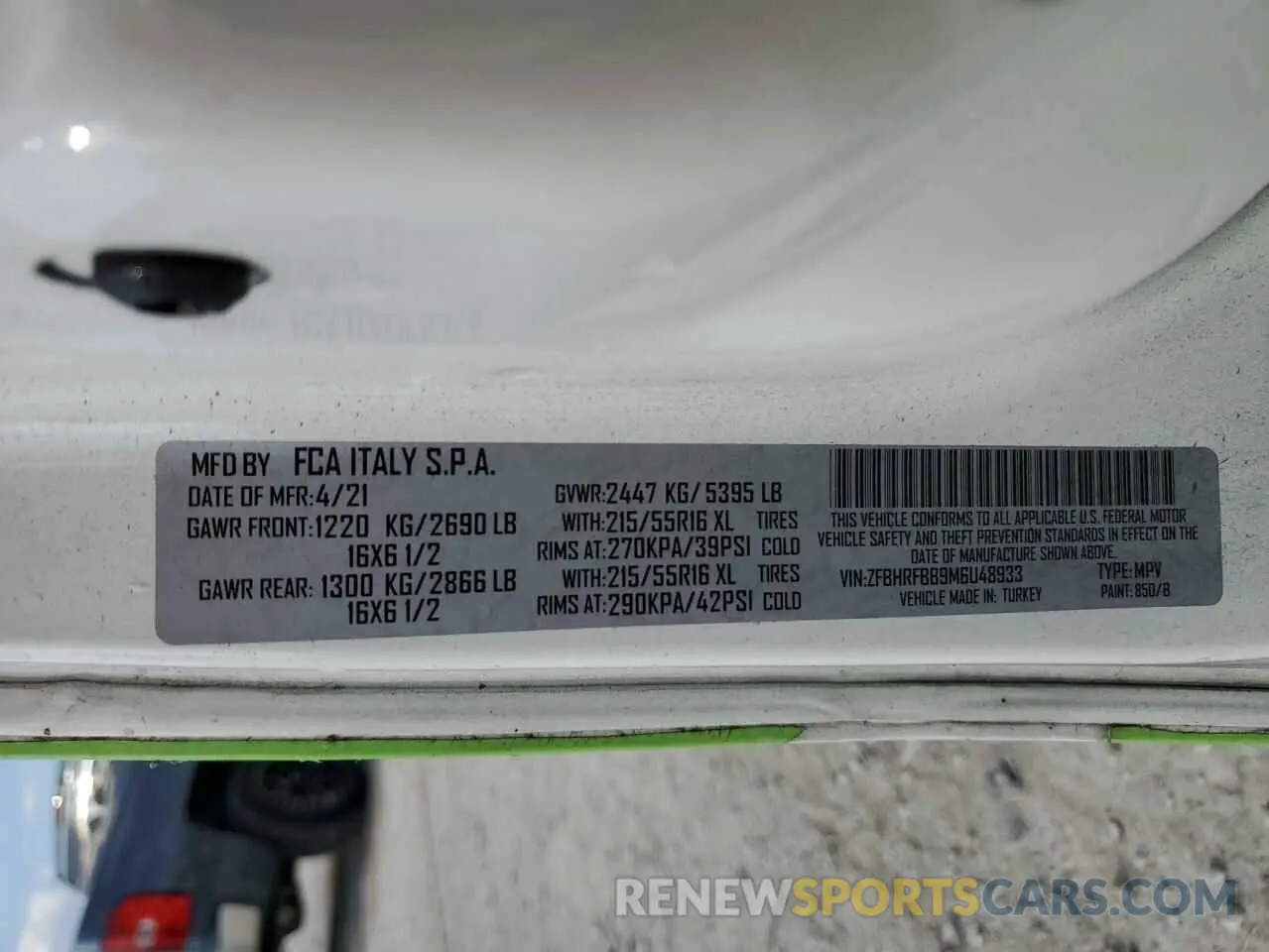 13 Photograph of a damaged car ZFBHRFBB9M6U48933 RAM All Models 2021