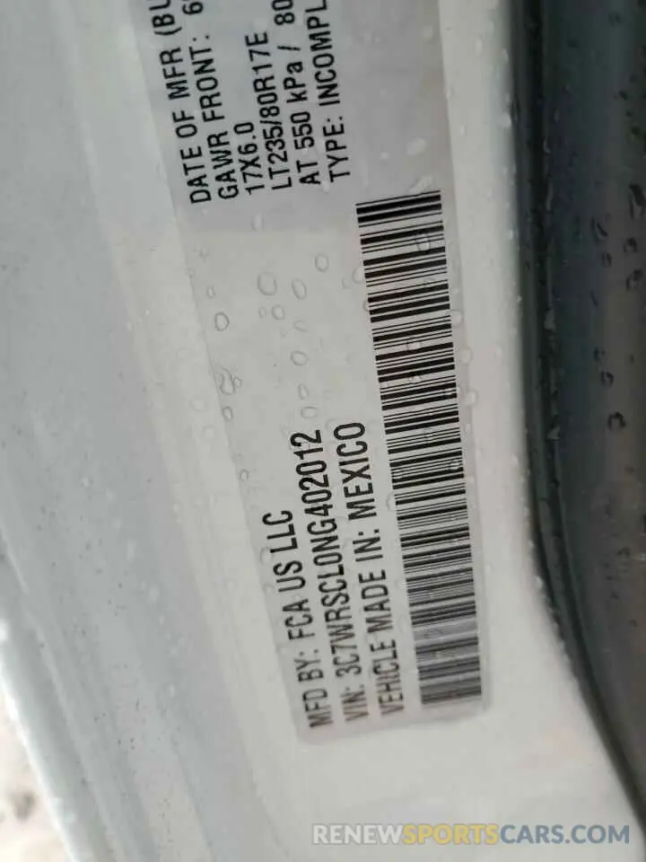 12 Photograph of a damaged car 3C7WRSCL0NG402012 RAM All Models 2022