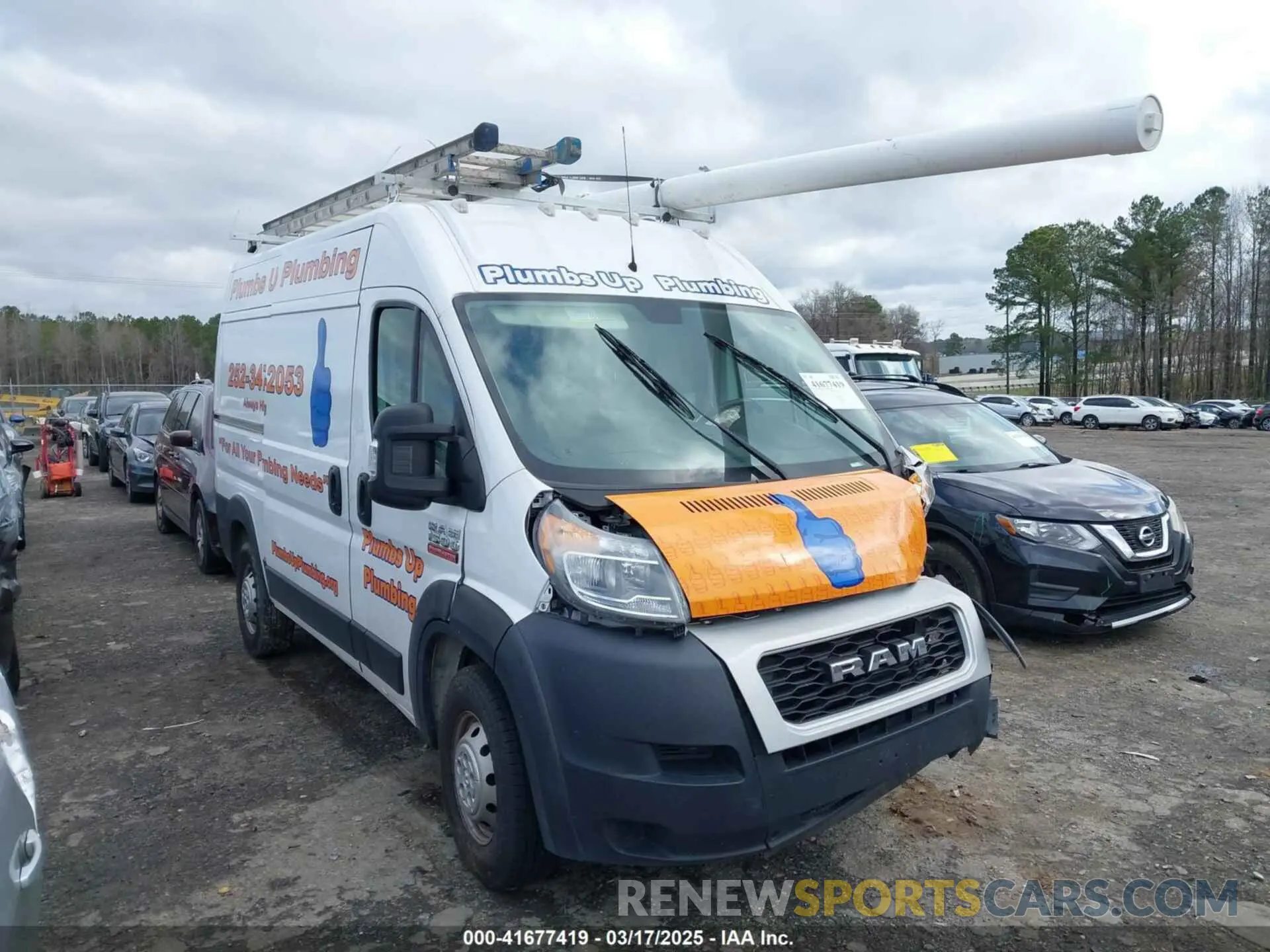 1 Photograph of a damaged car 3C6TRVBG3KE532824 RAM PROMASTER 1500 2019