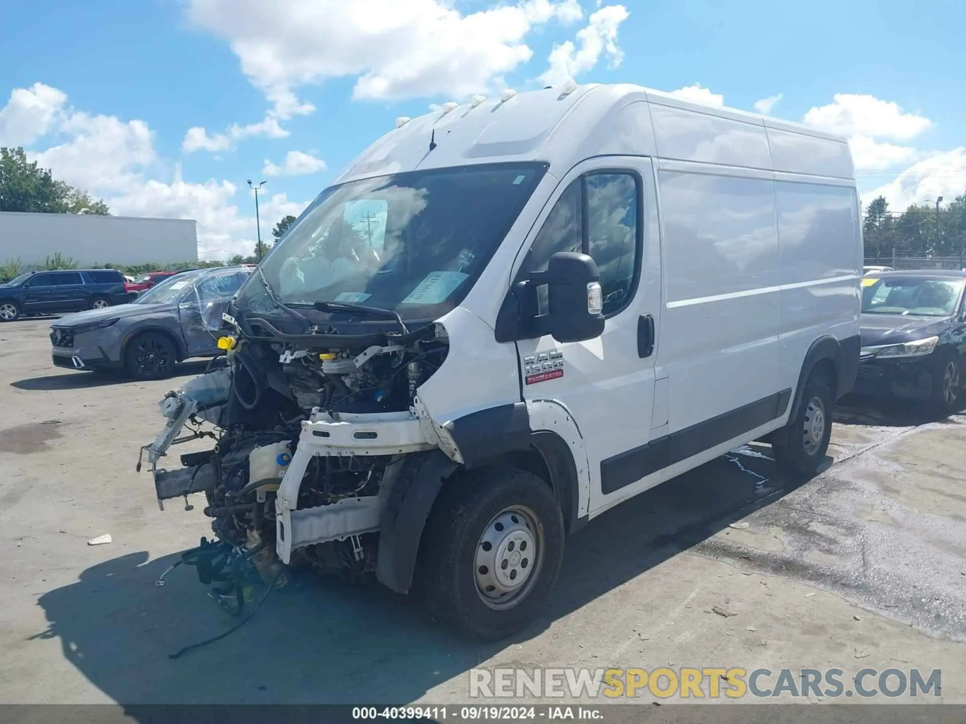 2 Photograph of a damaged car 3C6TRVBG6KE556406 RAM PROMASTER 1500 2019
