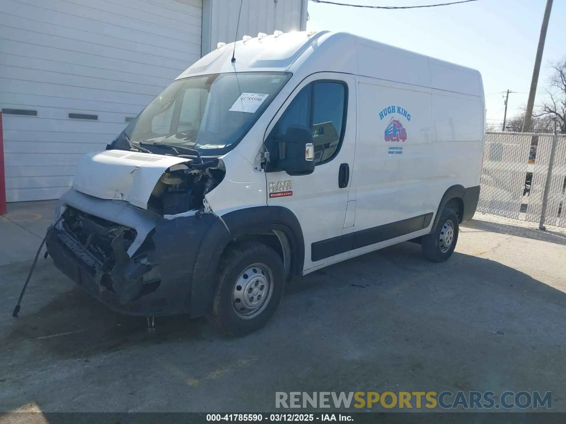 2 Photograph of a damaged car 3C6TRVBG6LE114033 RAM PROMASTER 1500 2020