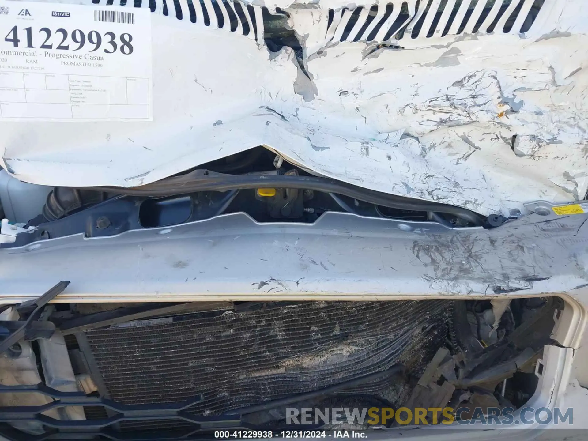 10 Photograph of a damaged car 3C6TRVBG8LE127219 RAM PROMASTER 1500 2020