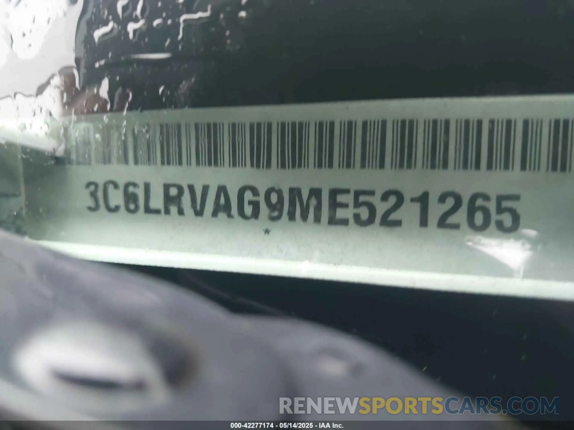 17 Photograph of a damaged car 3C6LRVAG9ME521265 RAM PROMASTER 1500 2021