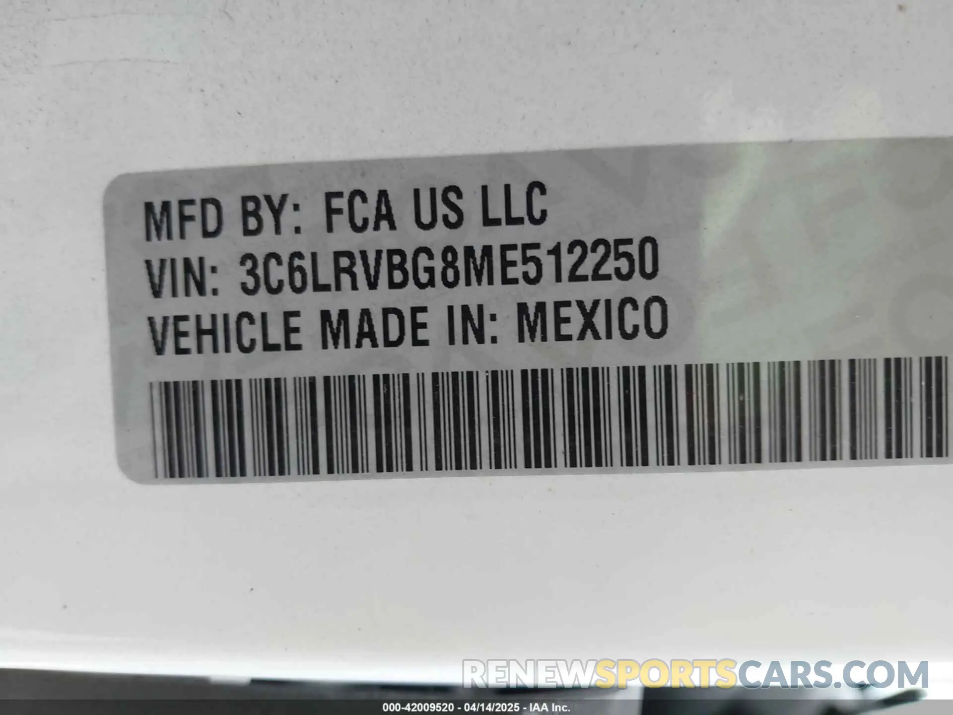 9 Photograph of a damaged car 3C6LRVBG8ME512250 RAM PROMASTER 1500 2021