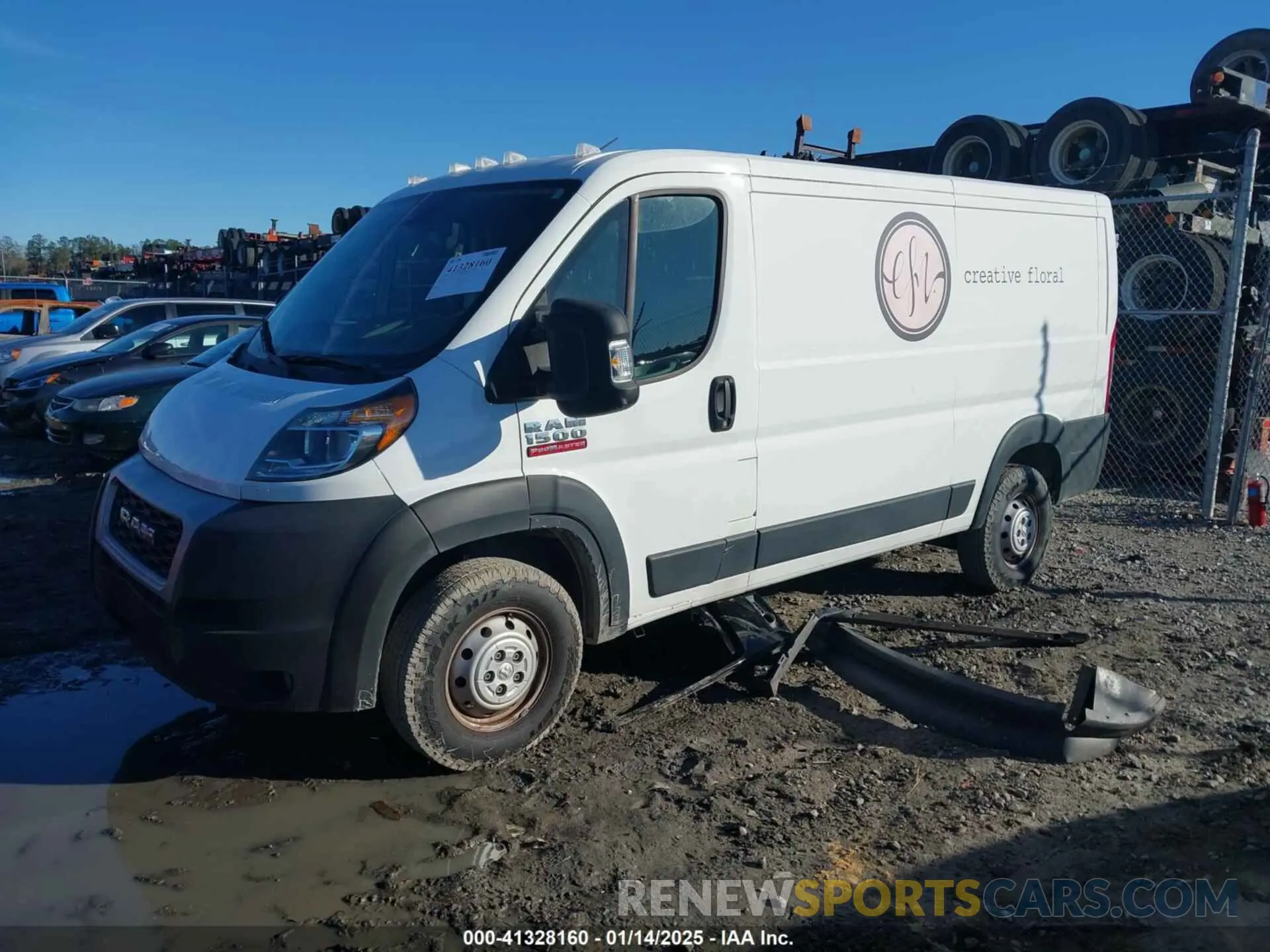 2 Photograph of a damaged car 3C6LRVAG8NE124566 RAM PROMASTER 1500 2022