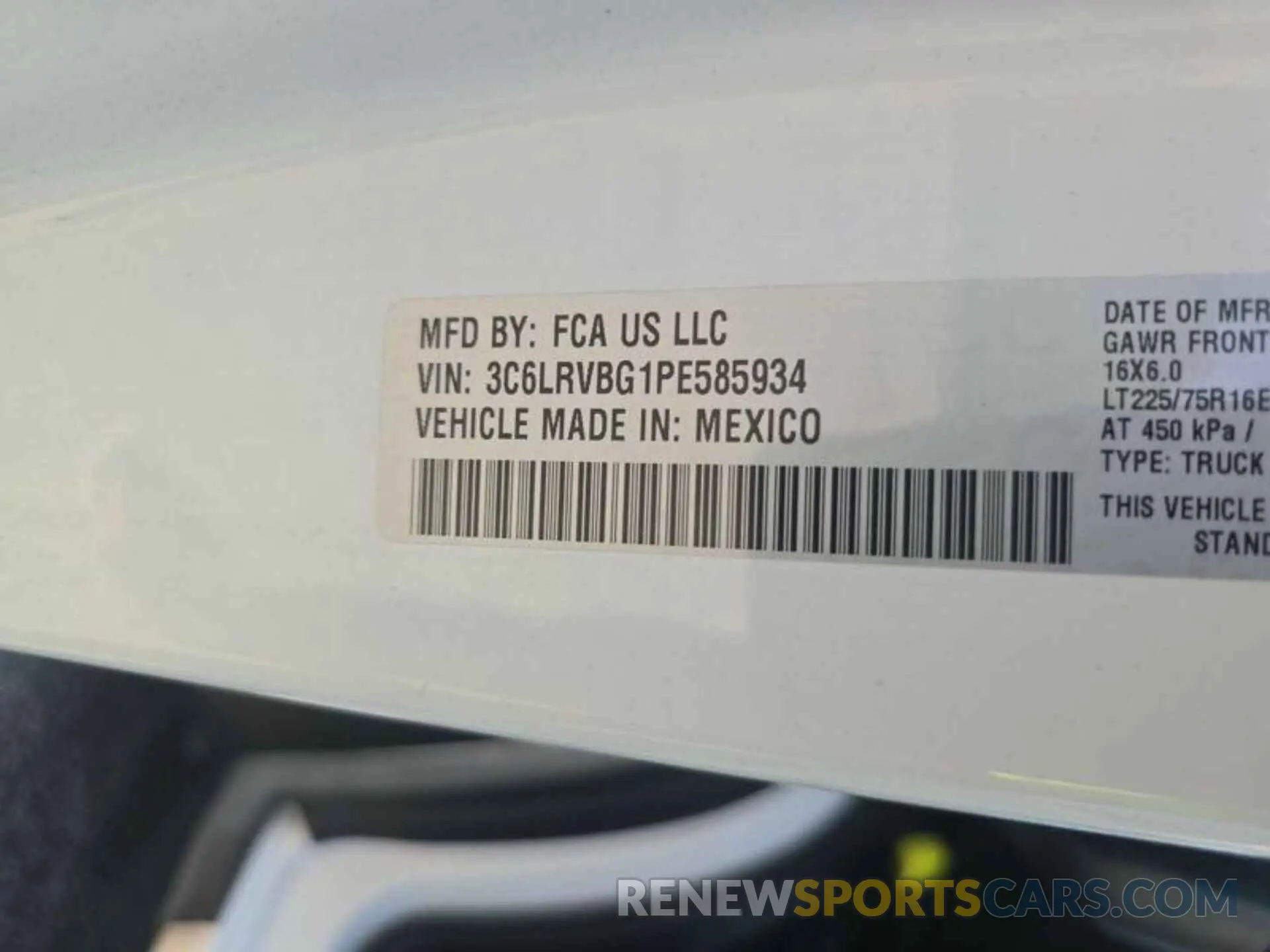 11 Photograph of a damaged car 3C6LRVBG1PE585934 RAM PROMASTER 1500 2023