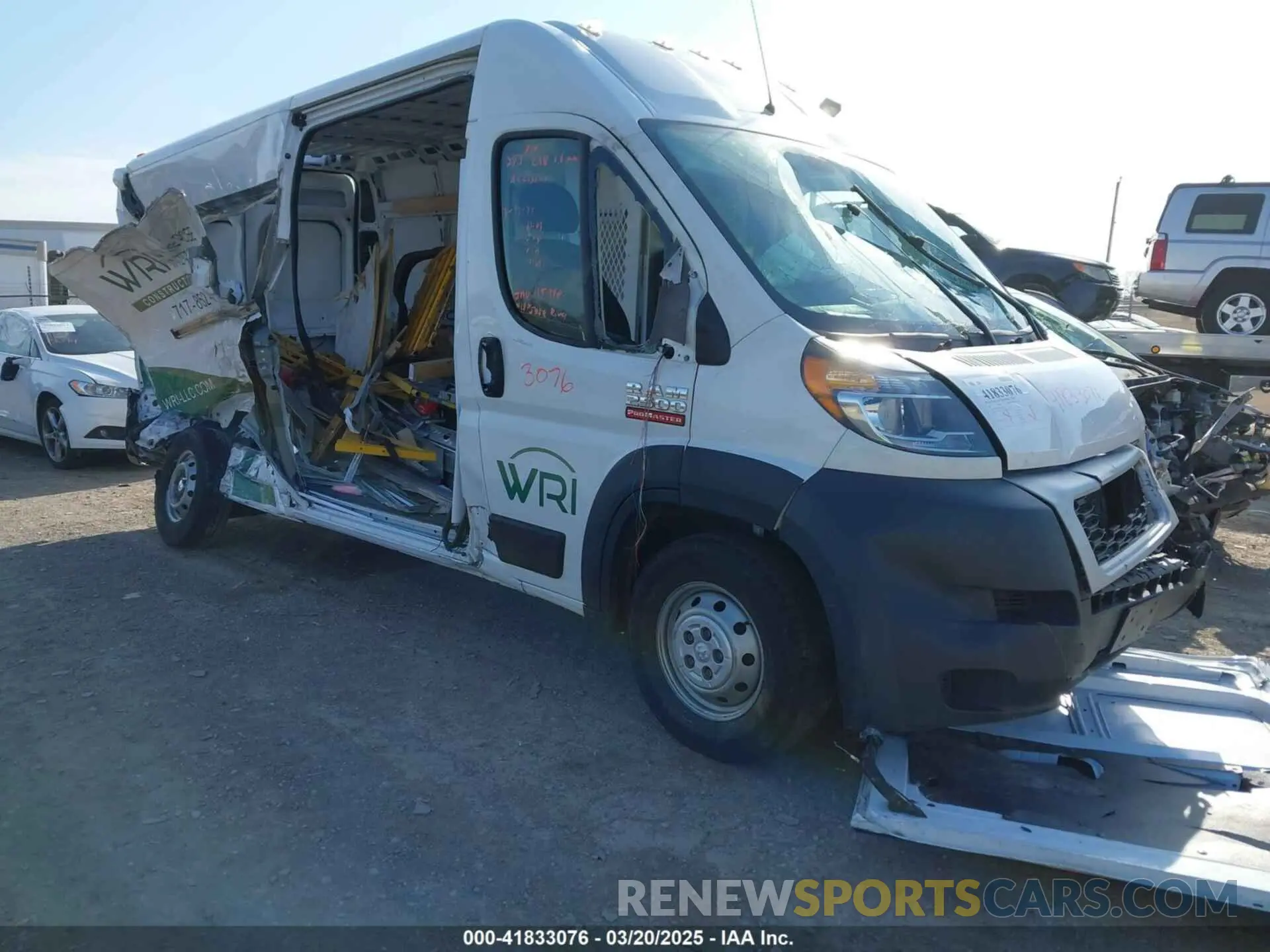 1 Photograph of a damaged car 3C6TRVDG5KE559746 RAM PROMASTER 2500 2019