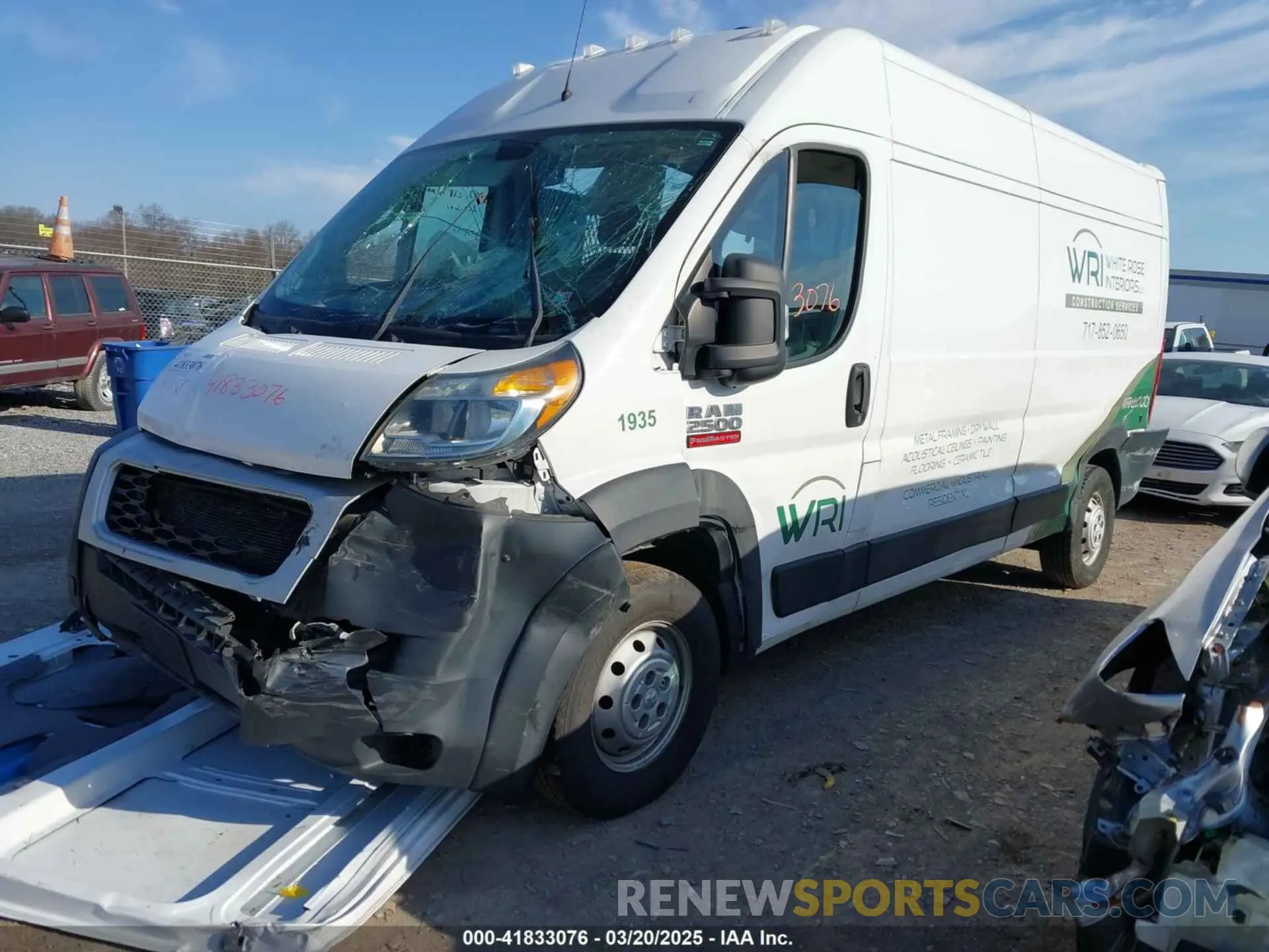 2 Photograph of a damaged car 3C6TRVDG5KE559746 RAM PROMASTER 2500 2019