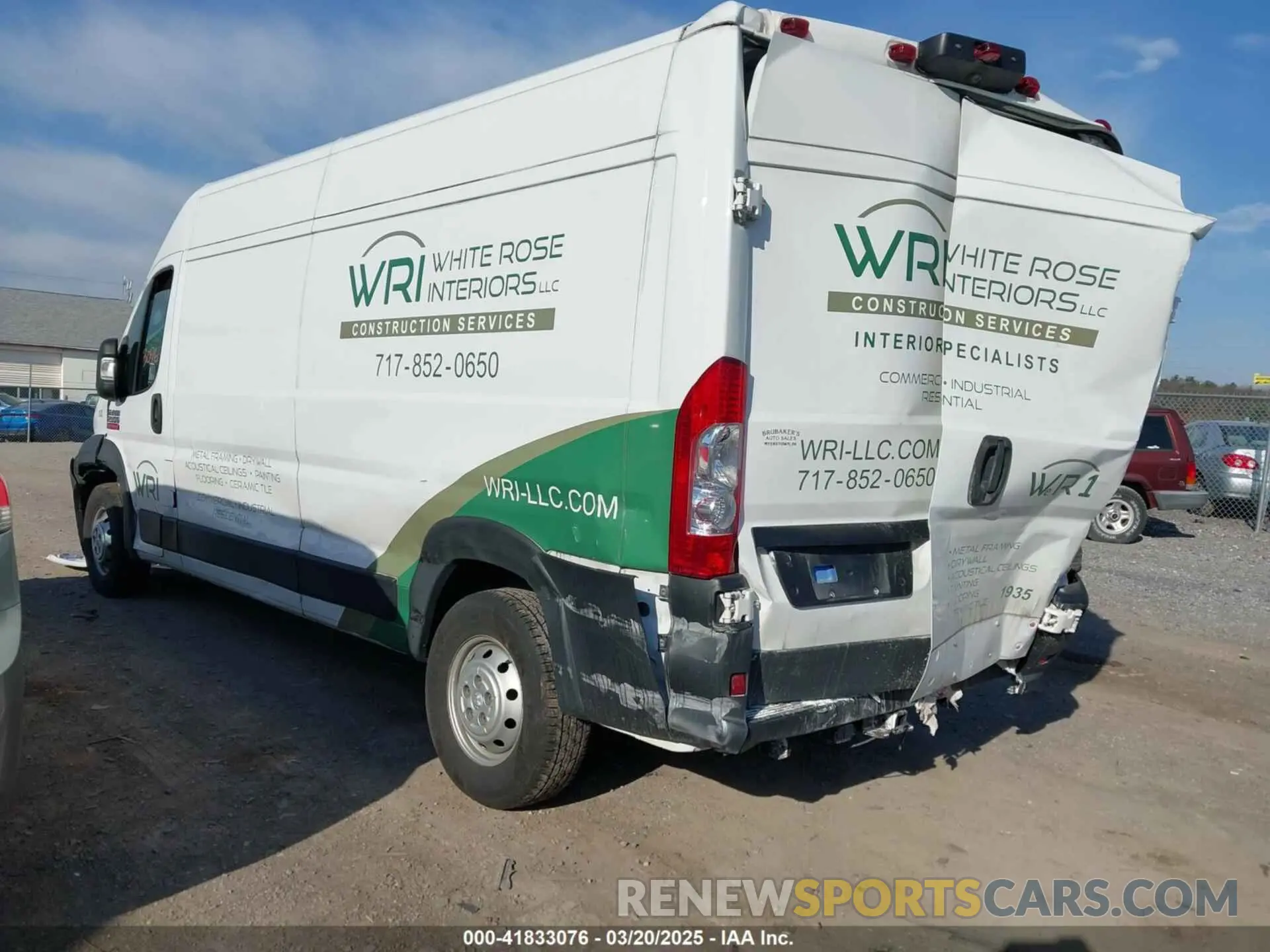 3 Photograph of a damaged car 3C6TRVDG5KE559746 RAM PROMASTER 2500 2019