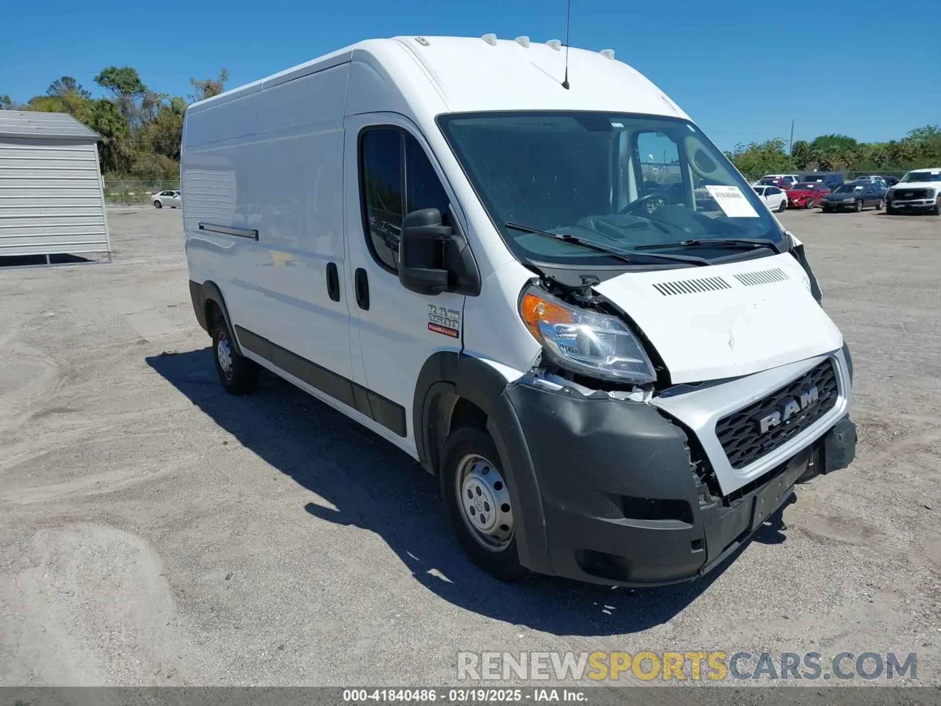 1 Photograph of a damaged car 3C6TRVDG8KE547249 RAM PROMASTER 2500 2019
