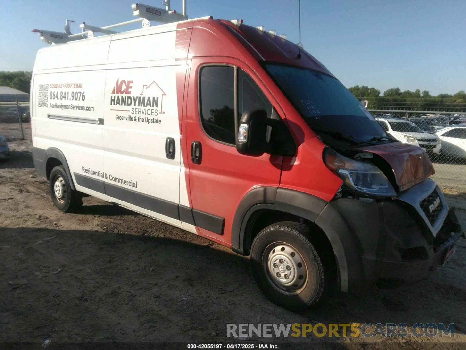 1 Photograph of a damaged car 3C6TRVDGXKE543090 RAM PROMASTER 2500 2019
