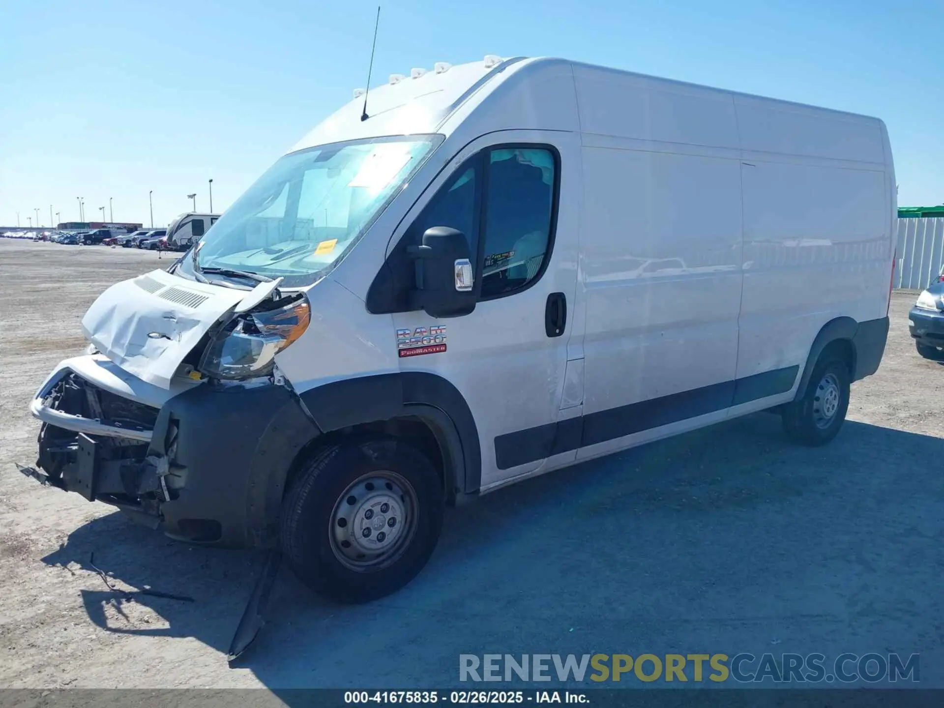 2 Photograph of a damaged car 3C6ERVDG9ME508729 RAM PROMASTER 2500 2021
