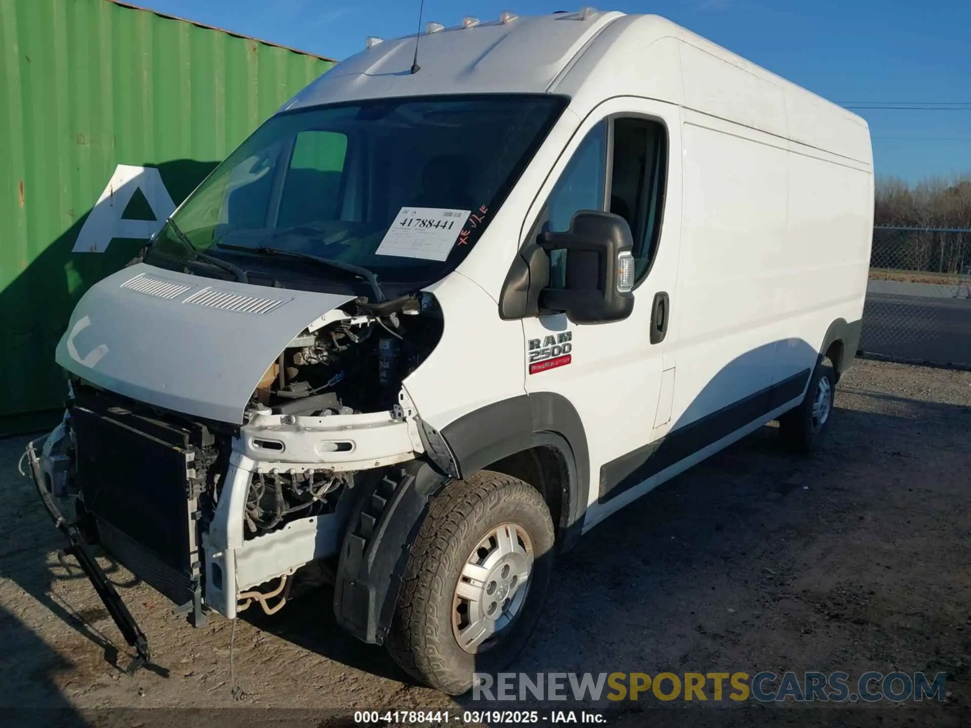 2 Photograph of a damaged car 3C6LRVDG1ME559617 RAM PROMASTER 2500 2021