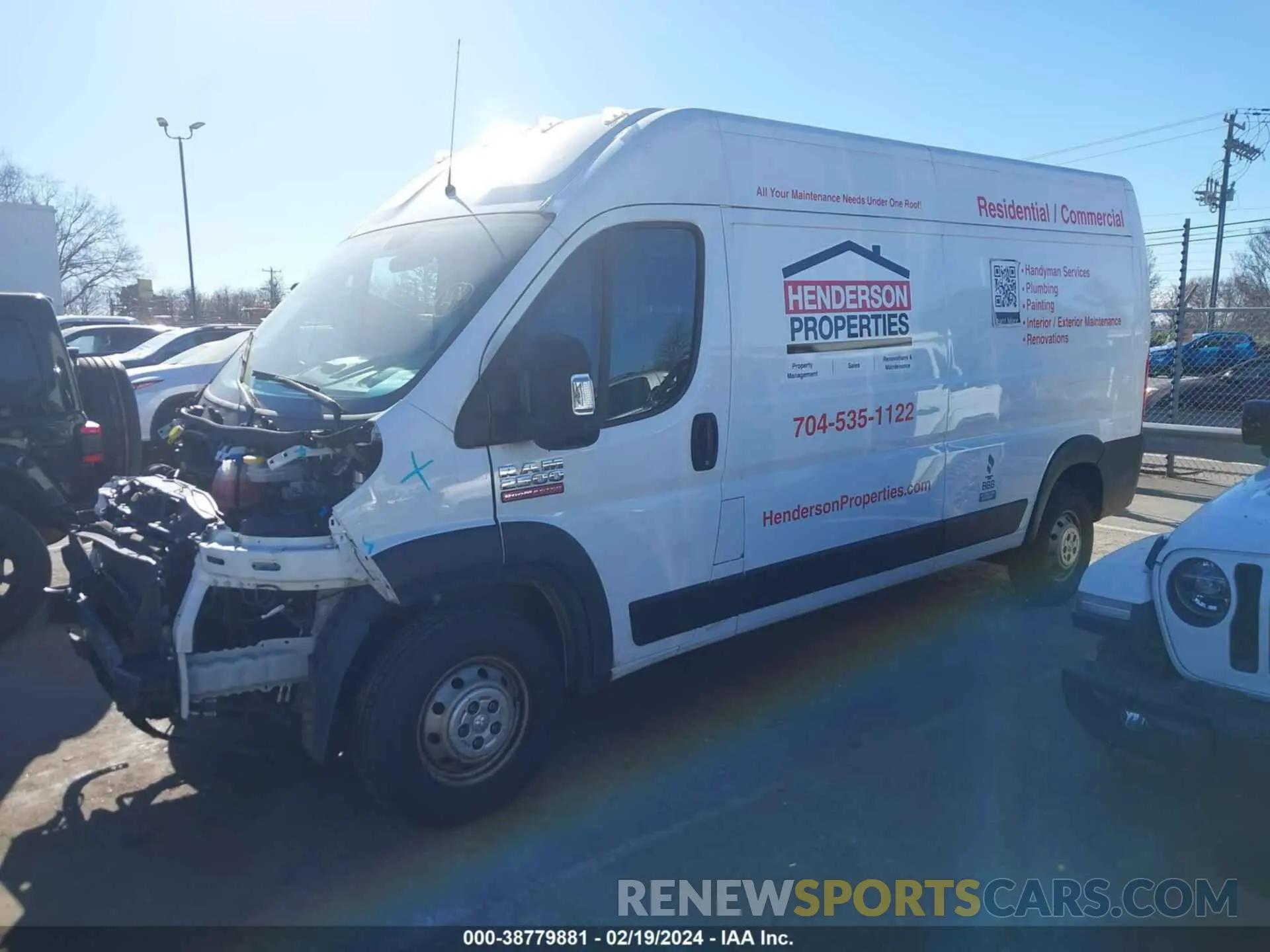 2 Photograph of a damaged car 3C6LRVDG2ME567631 RAM PROMASTER 2500 2021