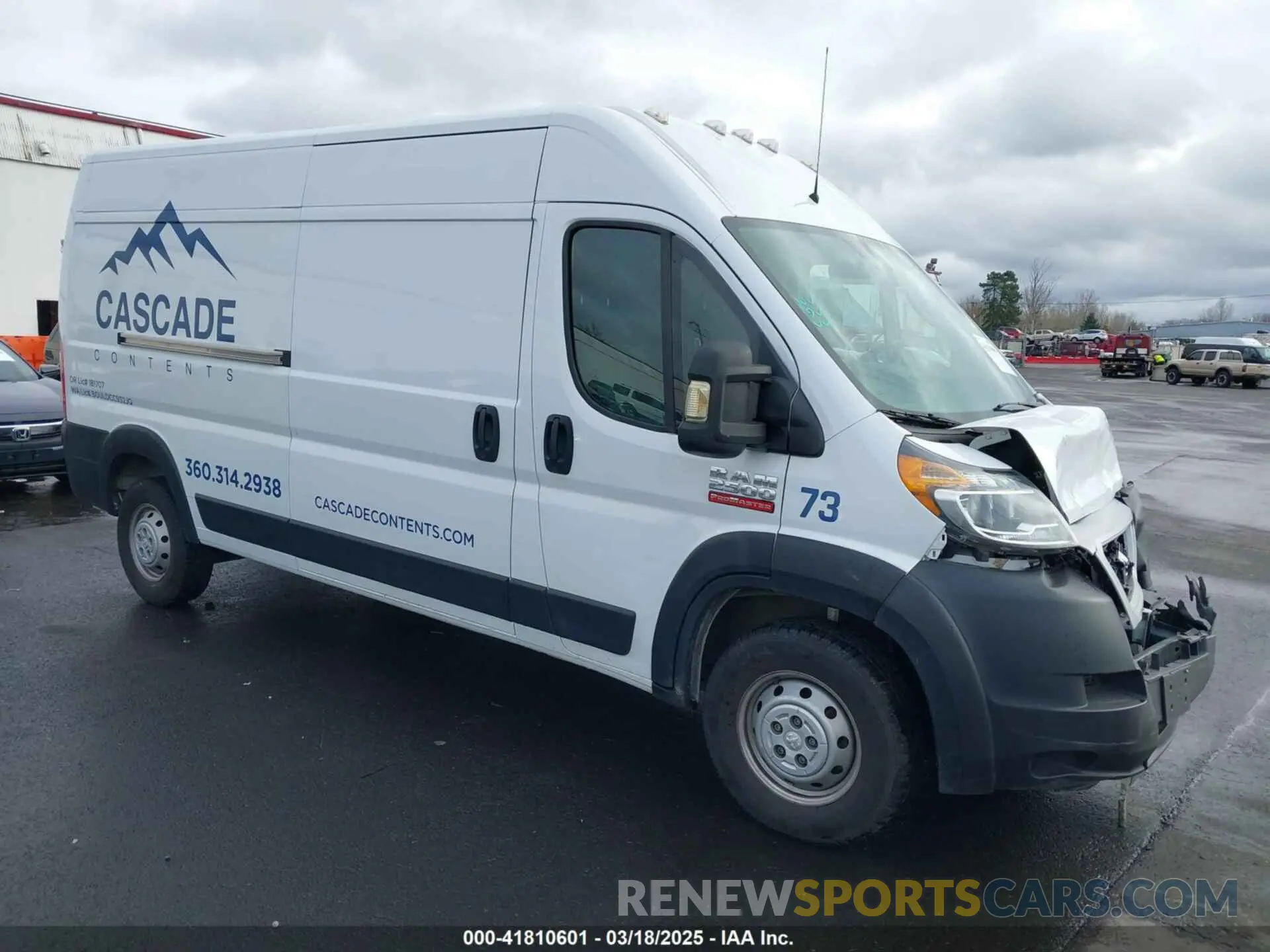 1 Photograph of a damaged car 3C6LRVDG8ME513895 RAM PROMASTER 2500 2021