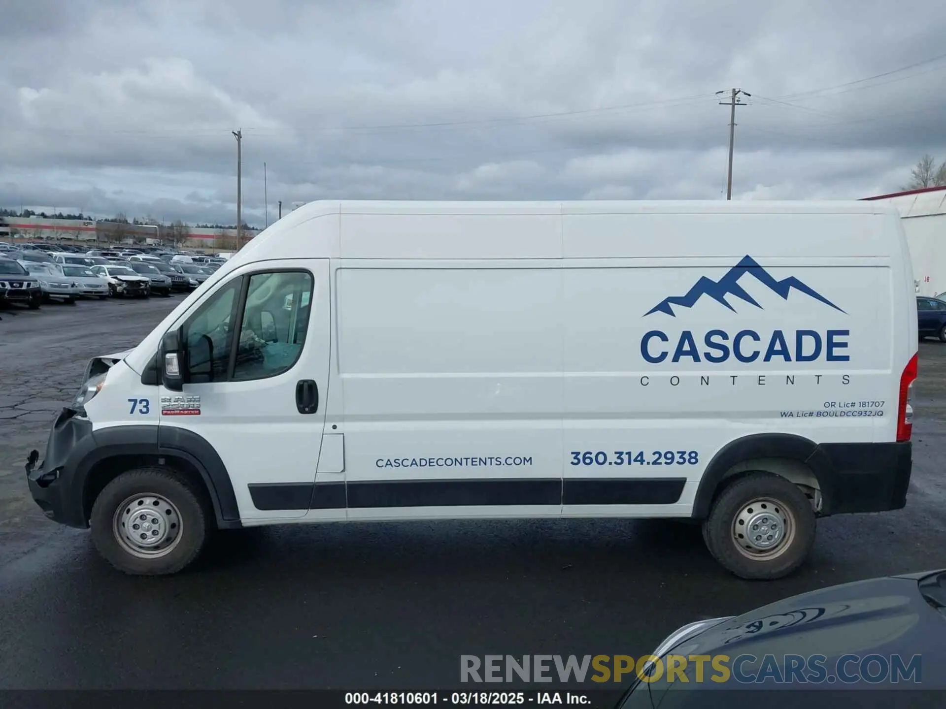 14 Photograph of a damaged car 3C6LRVDG8ME513895 RAM PROMASTER 2500 2021