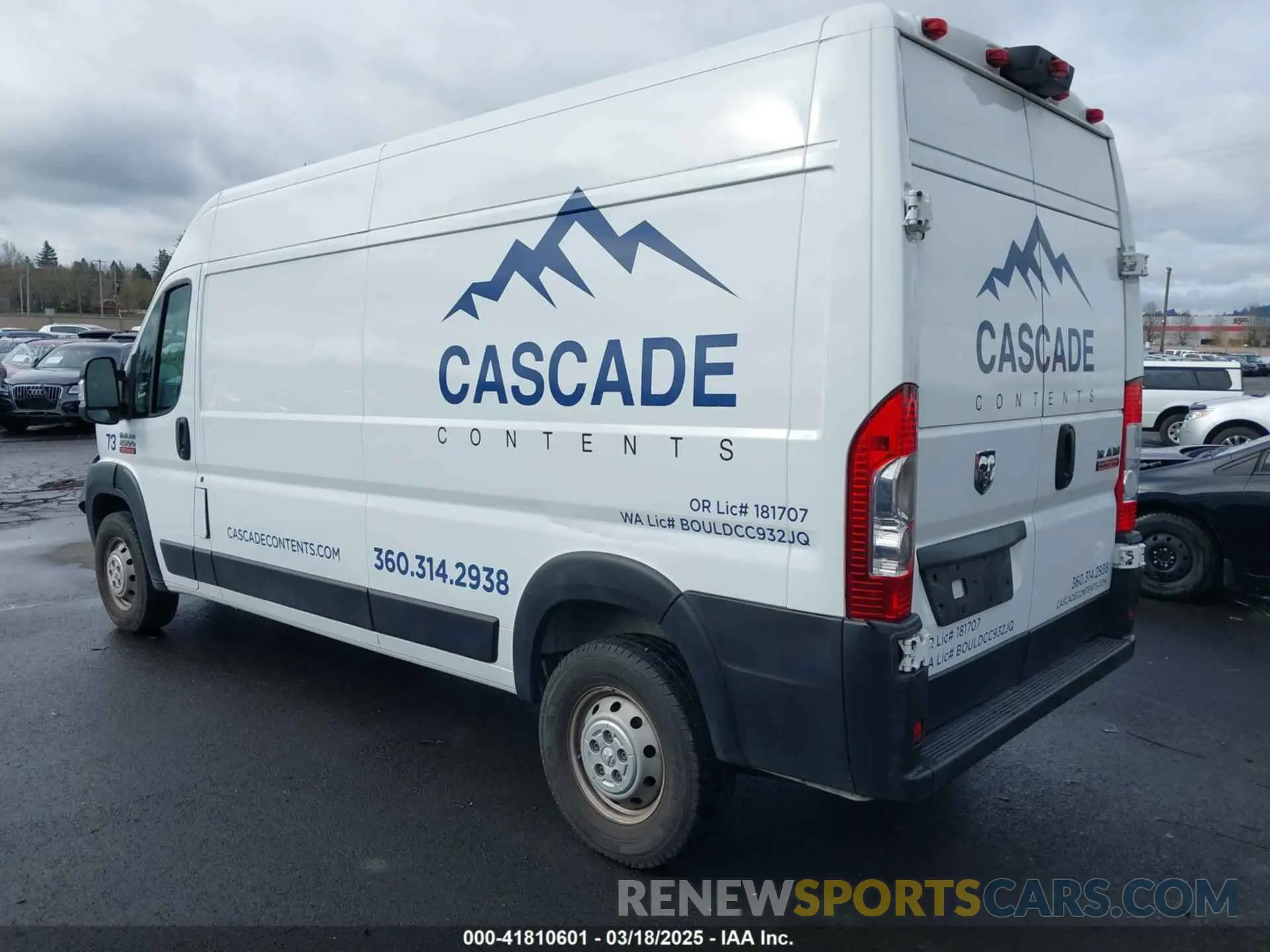 3 Photograph of a damaged car 3C6LRVDG8ME513895 RAM PROMASTER 2500 2021