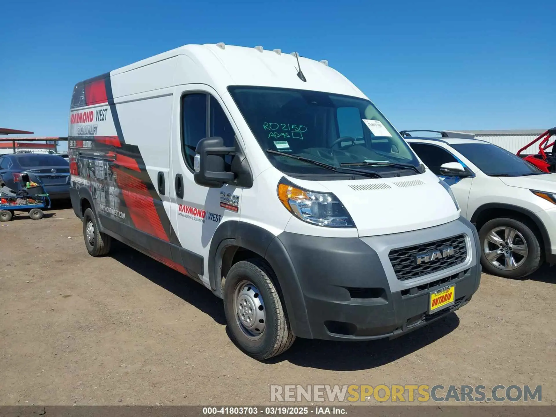 1 Photograph of a damaged car 3C6LRVDG0NE134732 RAM PROMASTER 2500 2022