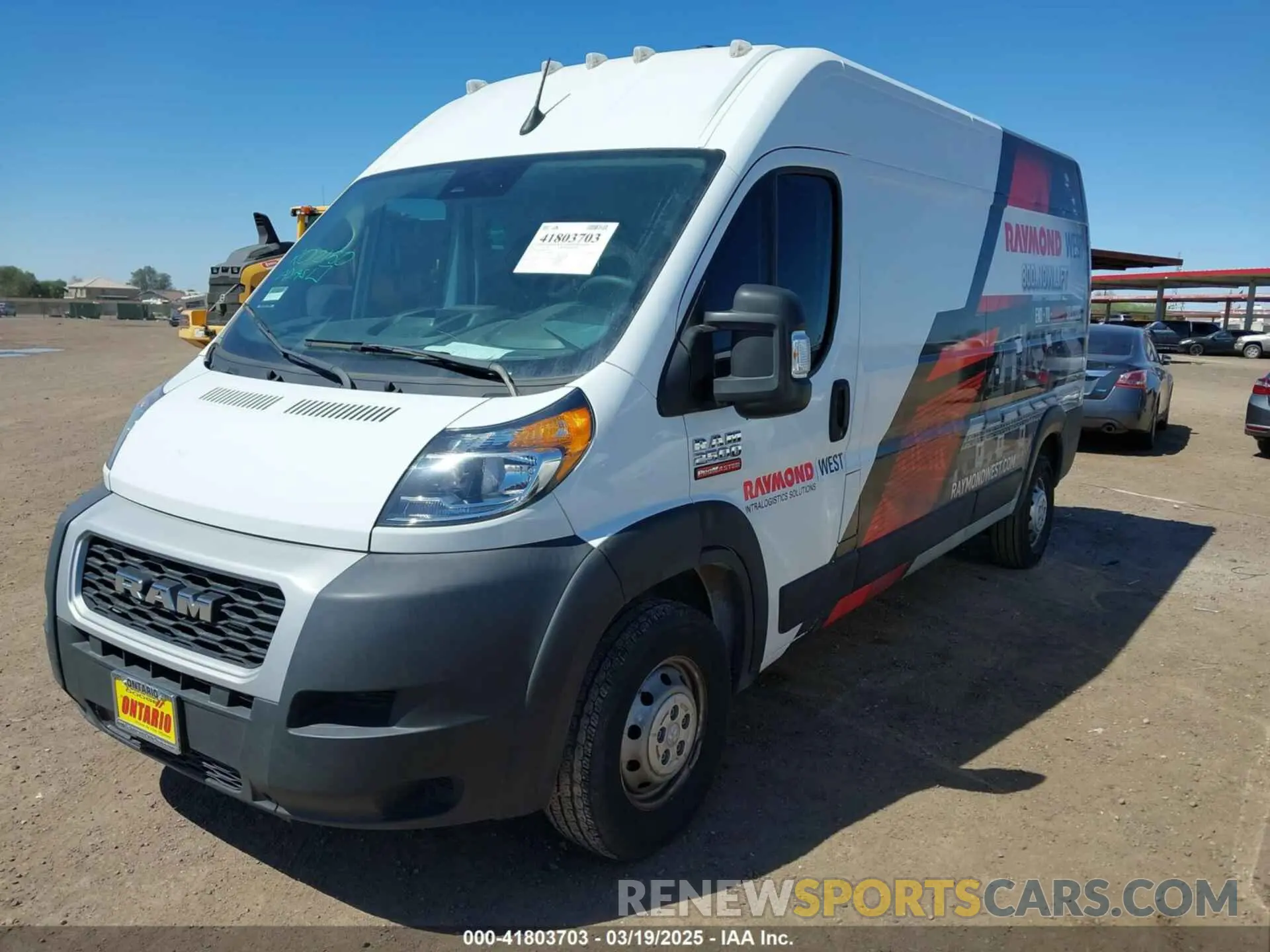 2 Photograph of a damaged car 3C6LRVDG0NE134732 RAM PROMASTER 2500 2022