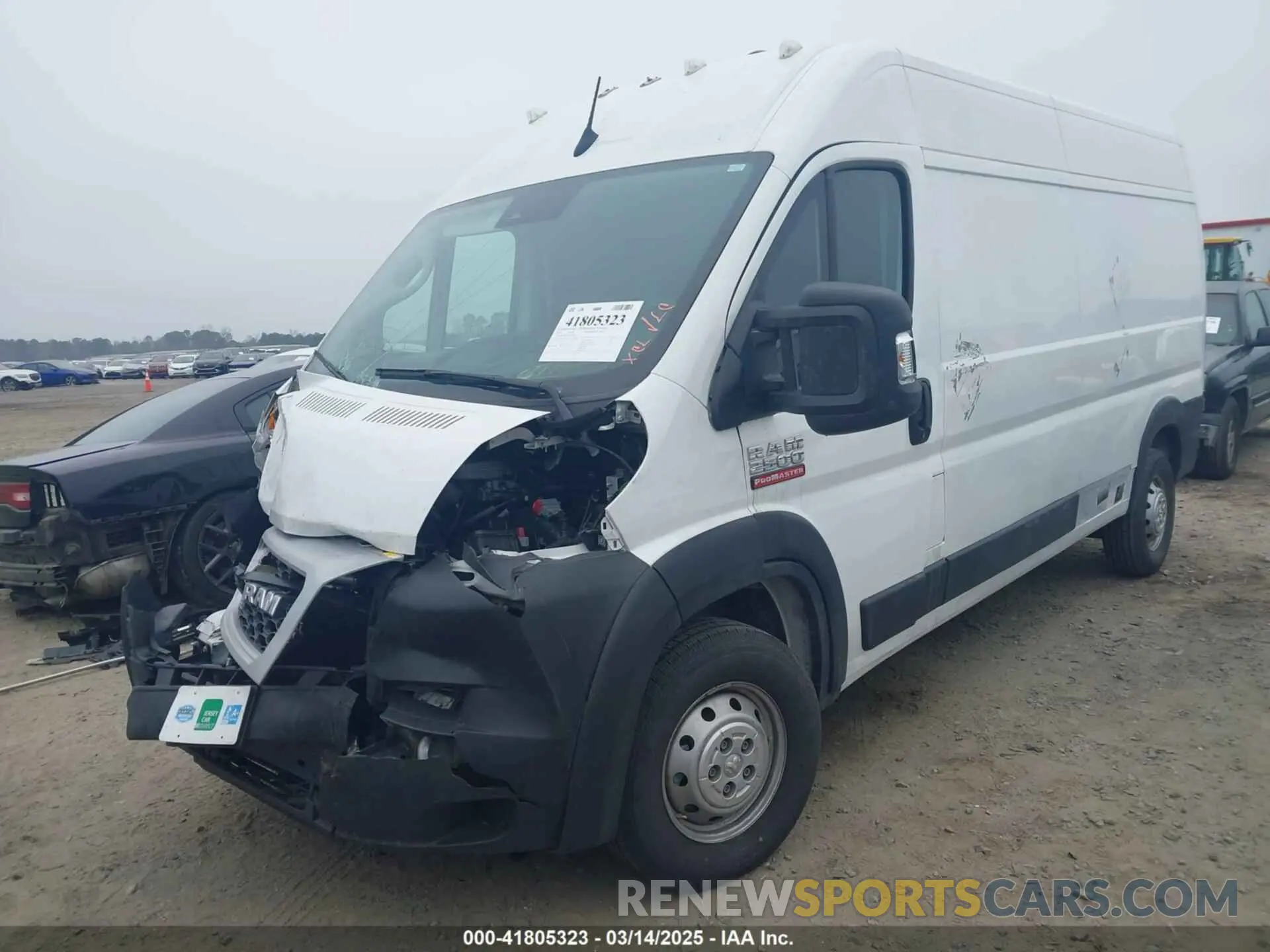 2 Photograph of a damaged car 3C6LRVDG9NE128430 RAM PROMASTER 2500 2022