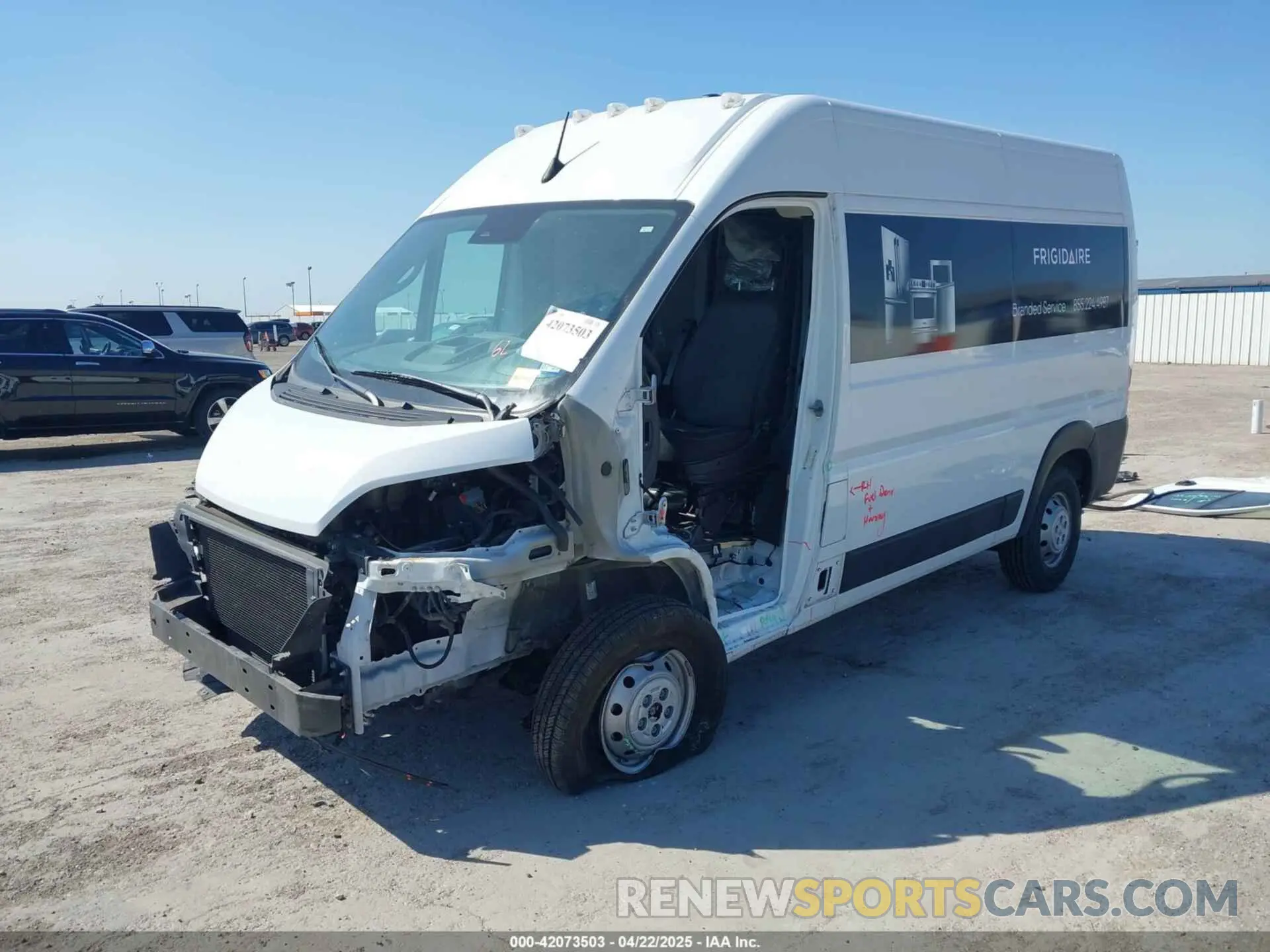 2 Photograph of a damaged car 3C6LRVCG3PE518637 RAM PROMASTER 2500 2023
