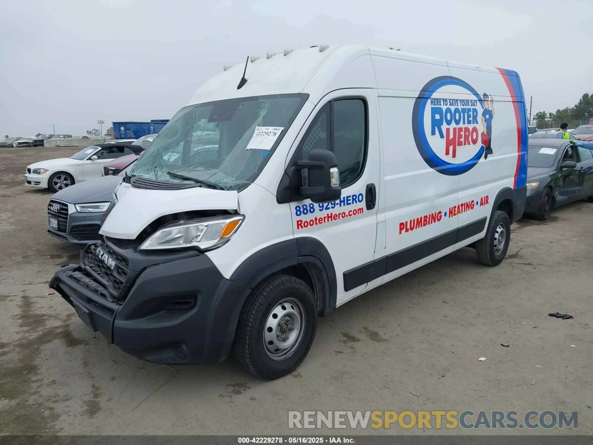 2 Photograph of a damaged car 3C6LRVDG0PE518397 RAM PROMASTER 2500 2023