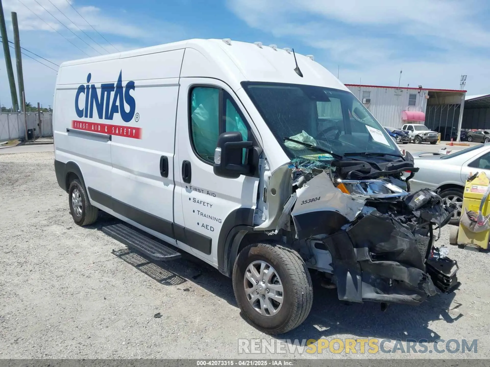1 Photograph of a damaged car 3C6LRVDG9PE586097 RAM PROMASTER 2500 2023