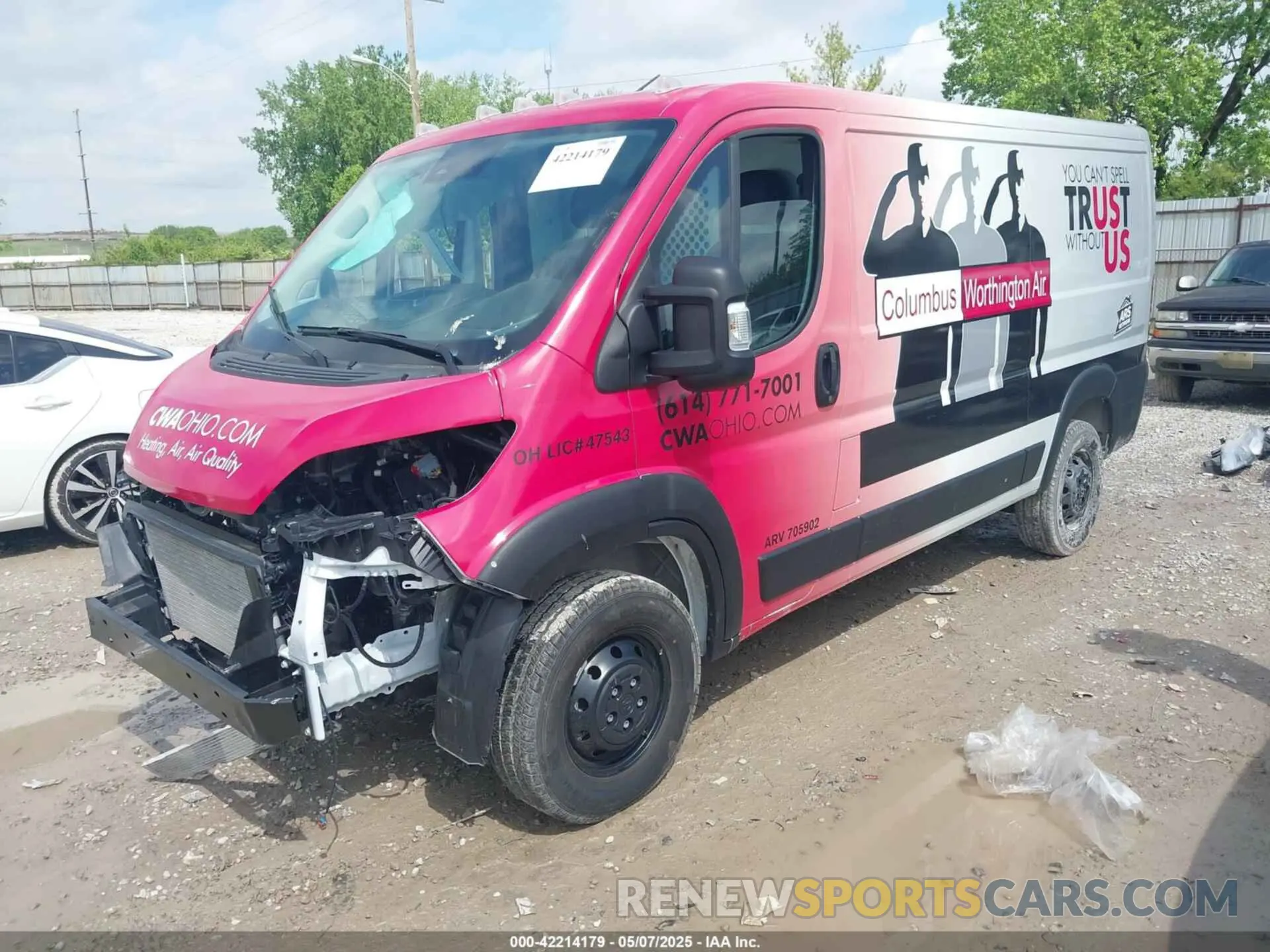 2 Photograph of a damaged car 3C6LRVVG2PE591625 RAM PROMASTER 2500 2023