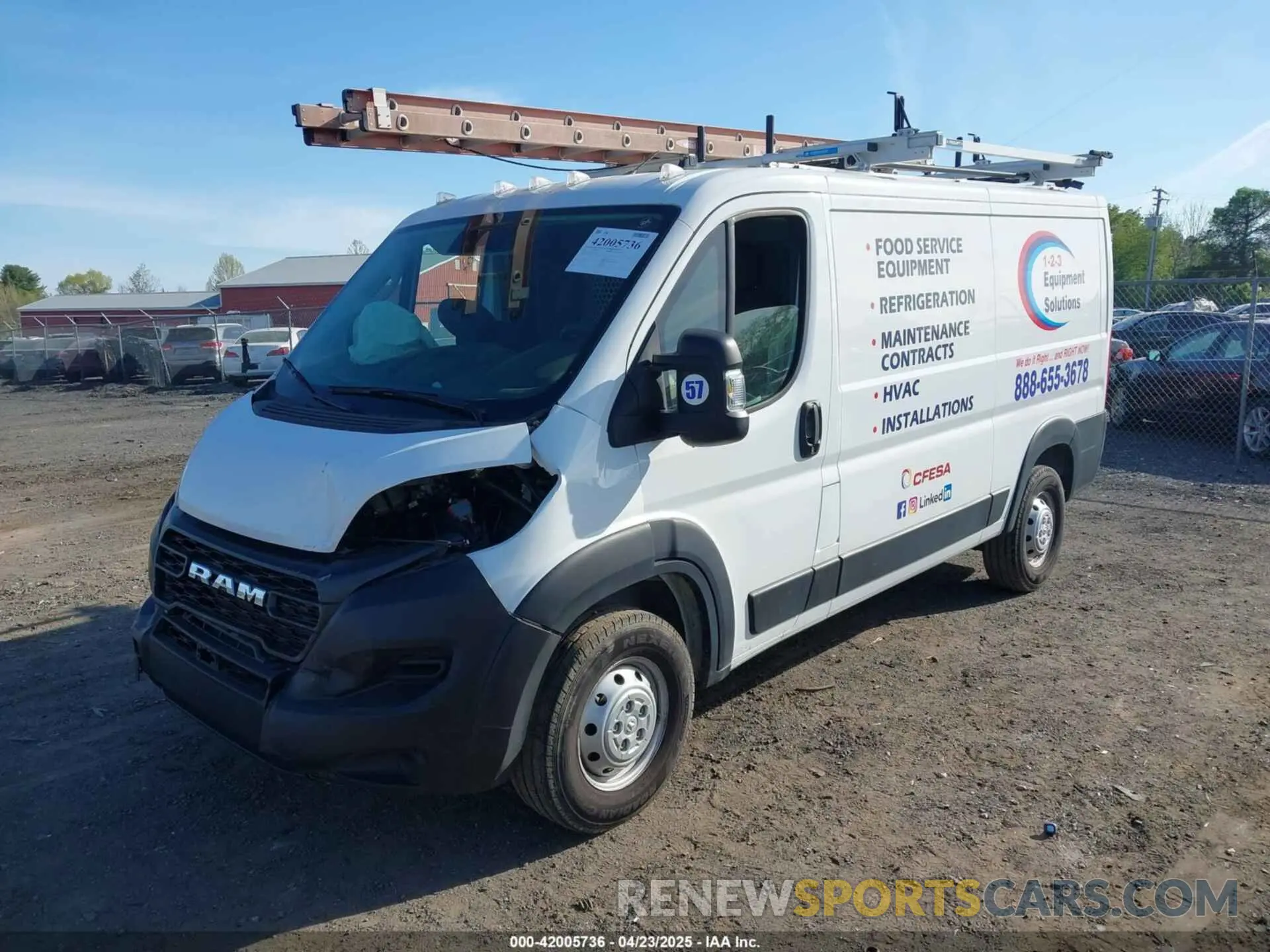 2 Photograph of a damaged car 3C6LRVVG5PE579453 RAM PROMASTER 2500 2023