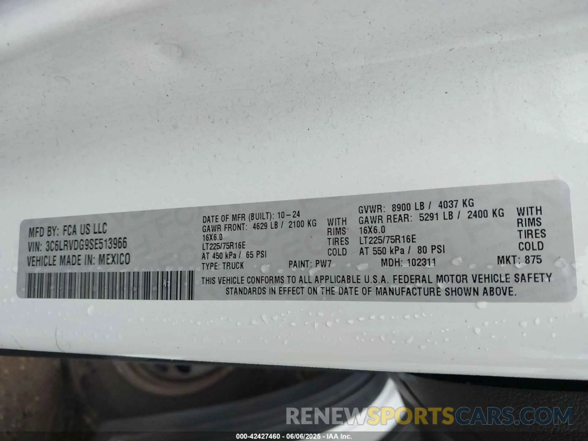 9 Photograph of a damaged car 3C6LRVDG9SE513966 RAM PROMASTER 2500 2025