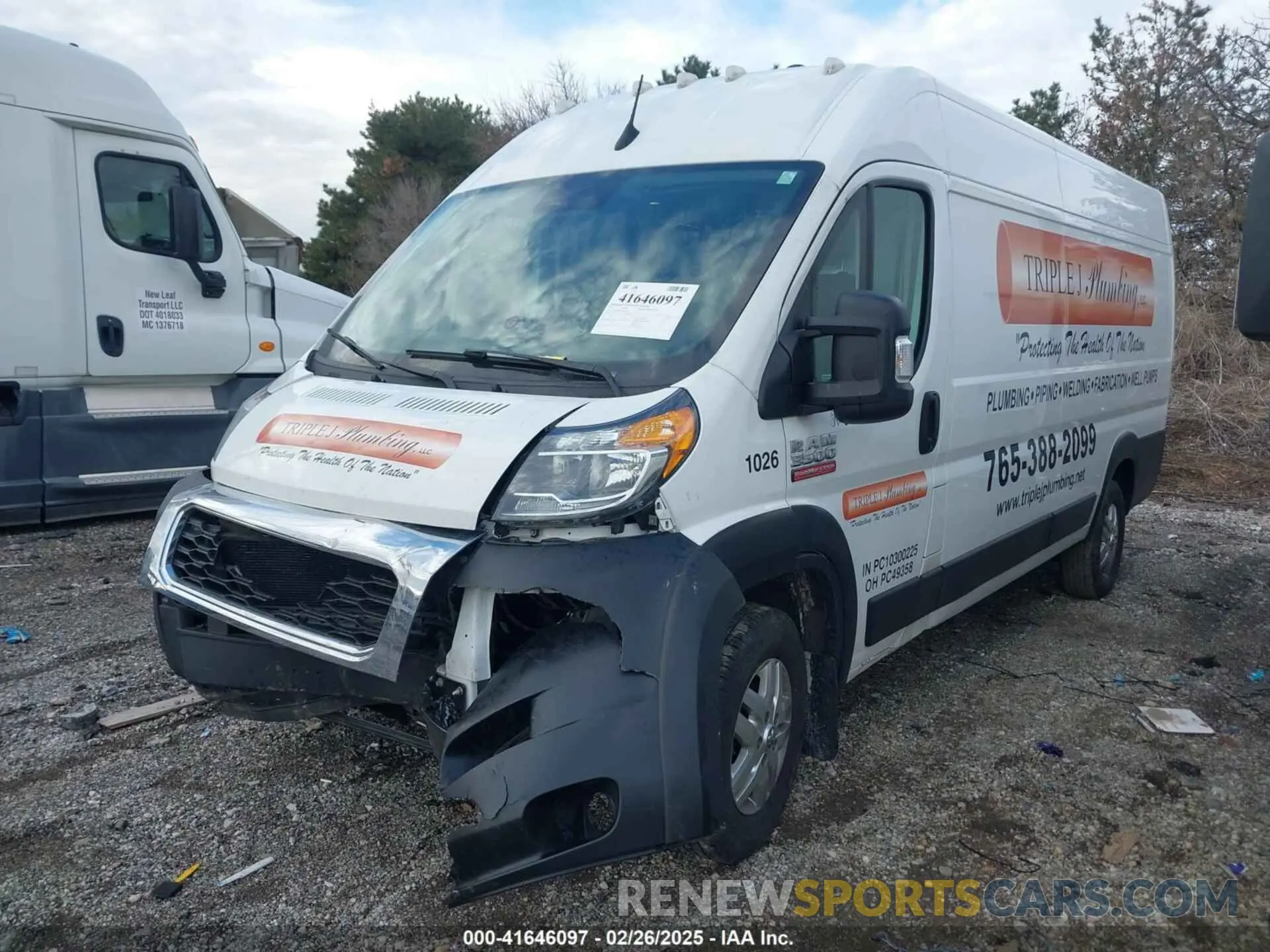 2 Photograph of a damaged car 3C6MRVJG9NE121583 RAM PROMASTER 3500 2022