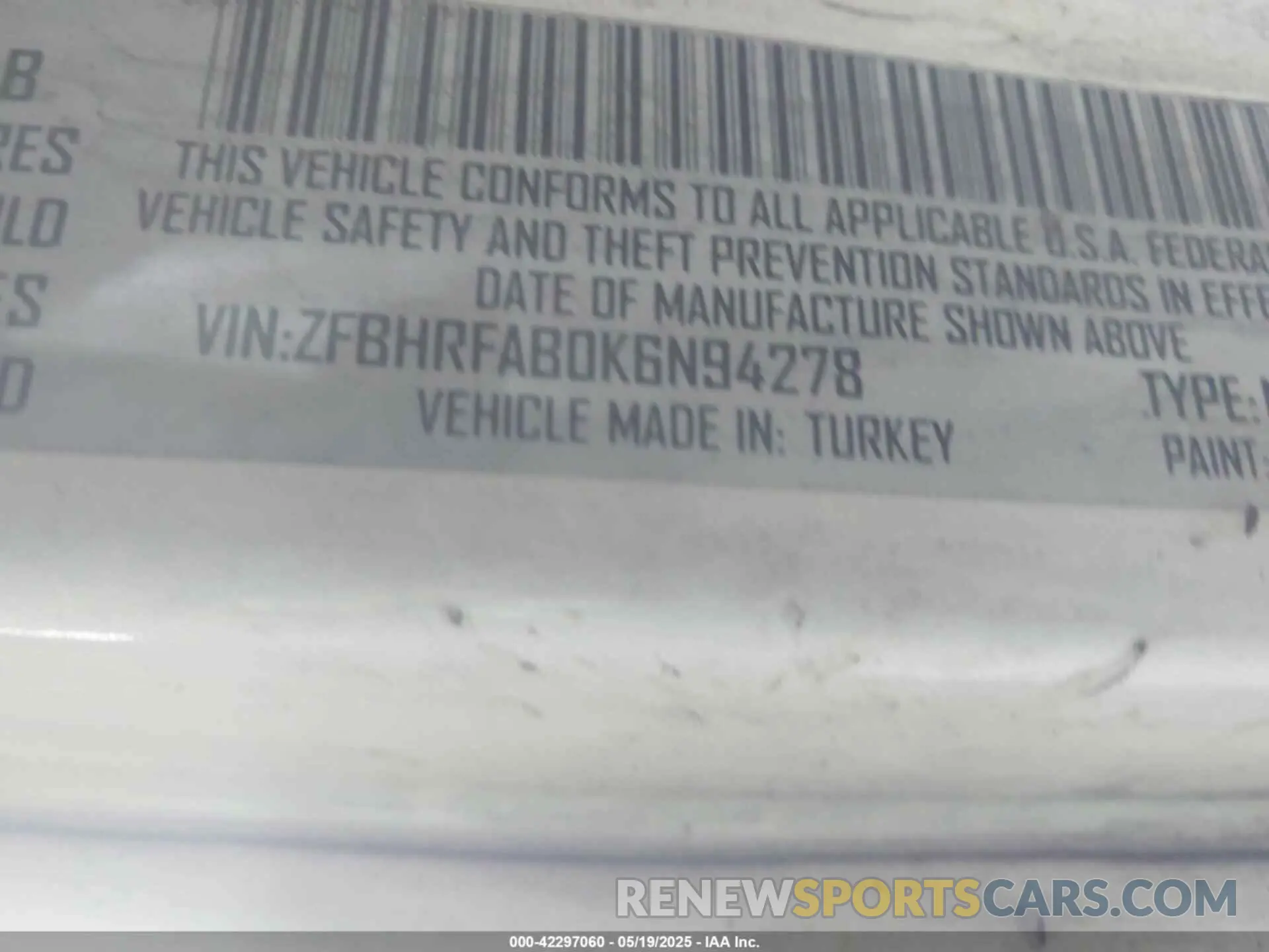 9 Photograph of a damaged car ZFBHRFAB0K6N94278 RAM PROMASTER CITY 2019