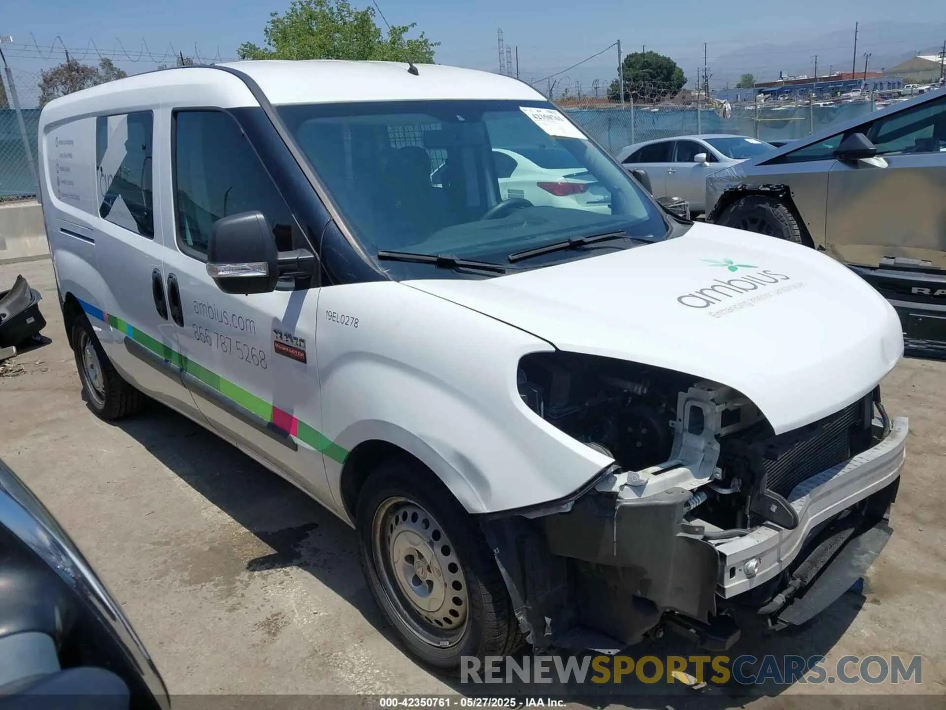 1 Photograph of a damaged car ZFBHRFAB4K6N81095 RAM PROMASTER CITY 2019