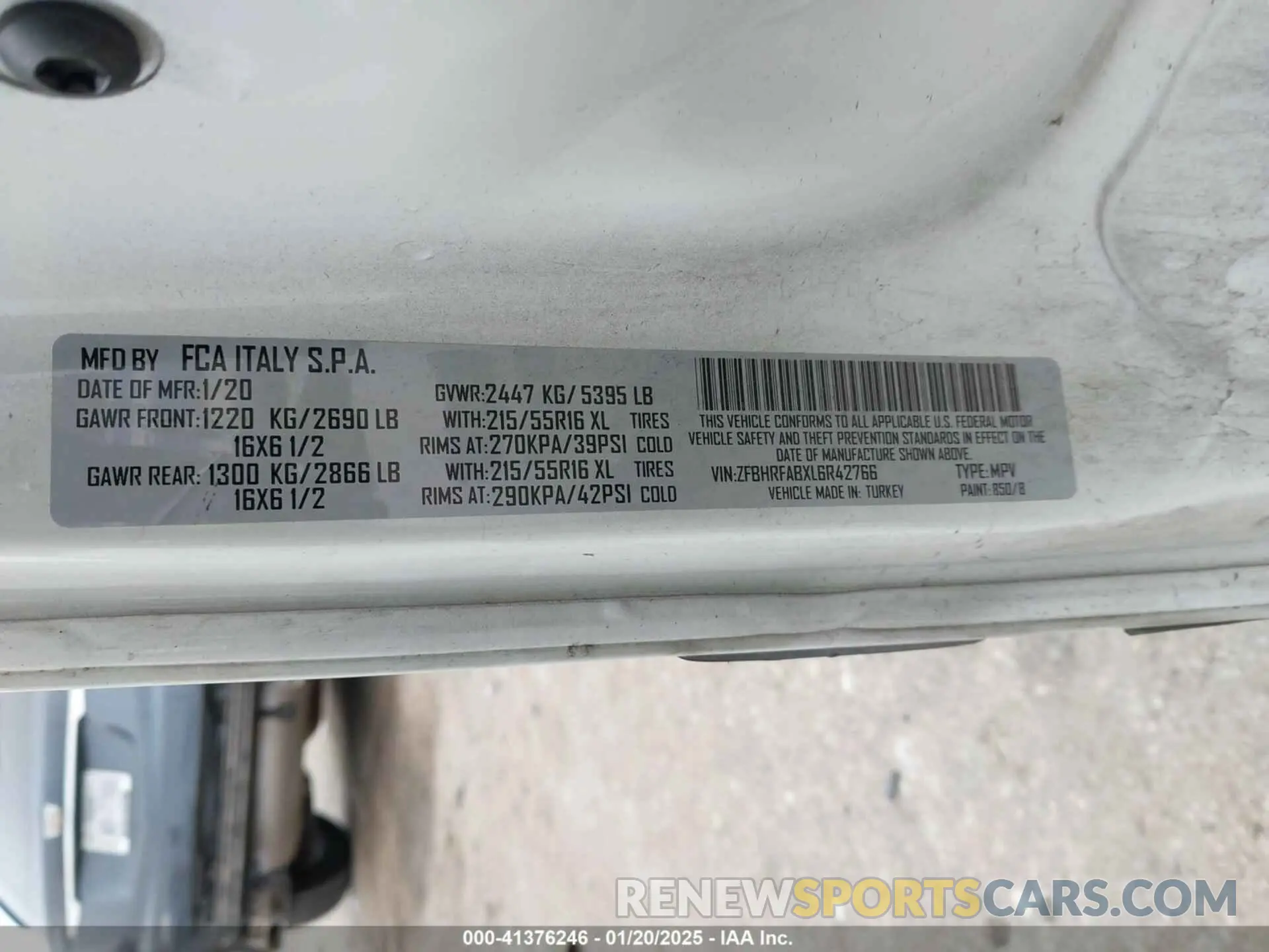 9 Photograph of a damaged car ZFBHRFABXL6R42766 RAM PROMASTER CITY 2020