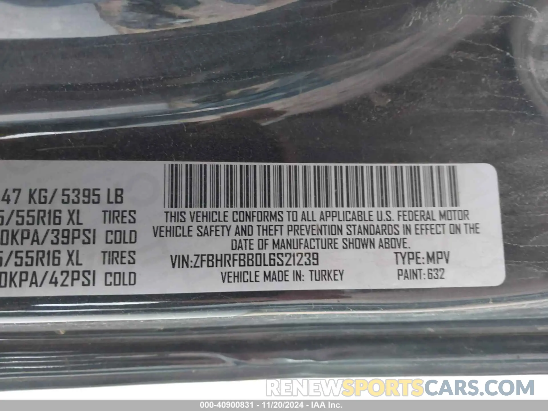 9 Photograph of a damaged car ZFBHRFBB0L6S21239 RAM PROMASTER CITY 2020