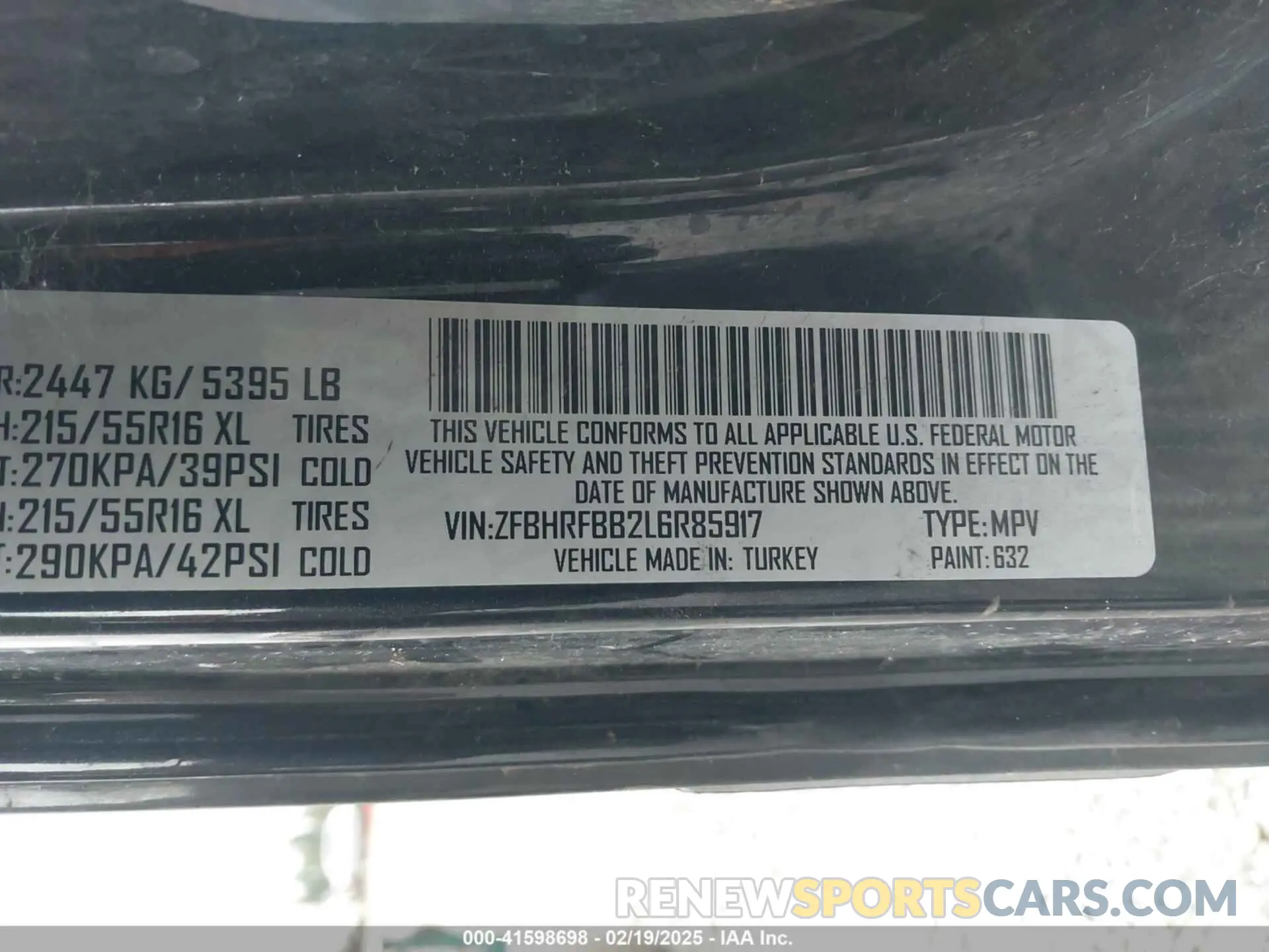 9 Photograph of a damaged car ZFBHRFBB2L6R85917 RAM PROMASTER CITY 2020