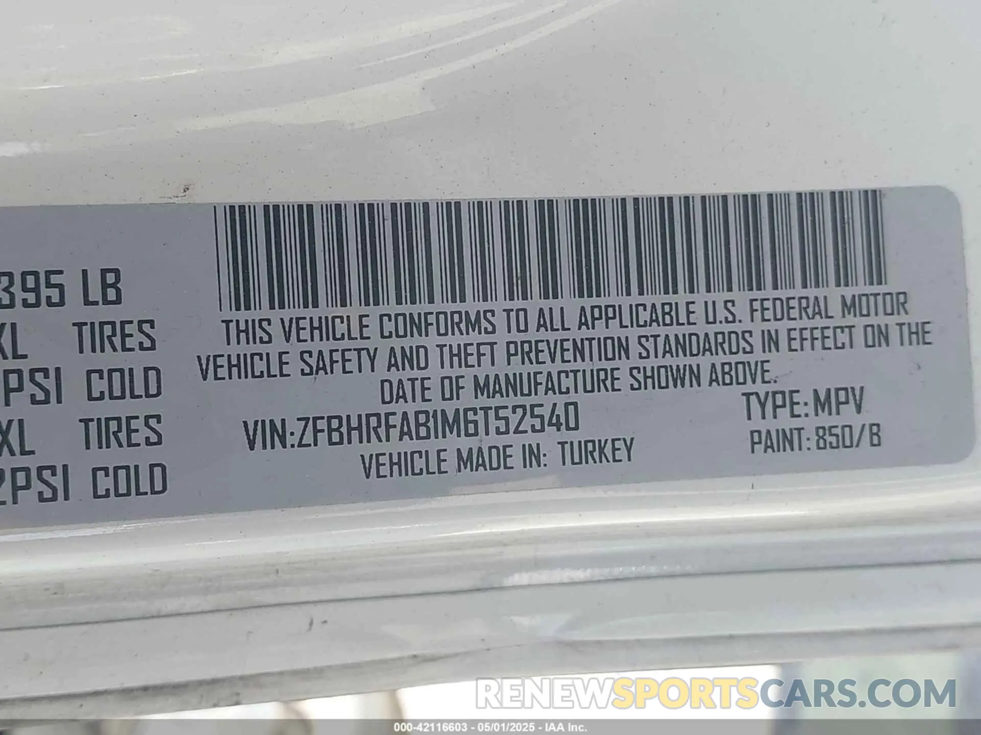 9 Photograph of a damaged car ZFBHRFAB1M6T52540 RAM PROMASTER CITY 2021