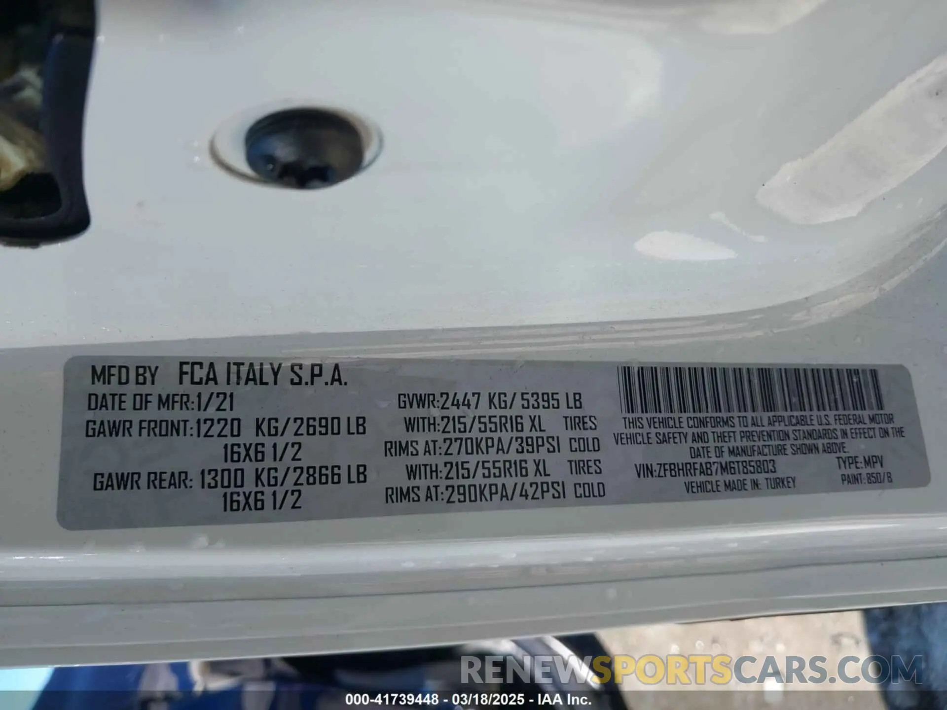 9 Photograph of a damaged car ZFBHRFAB7M6T85803 RAM PROMASTER CITY 2021