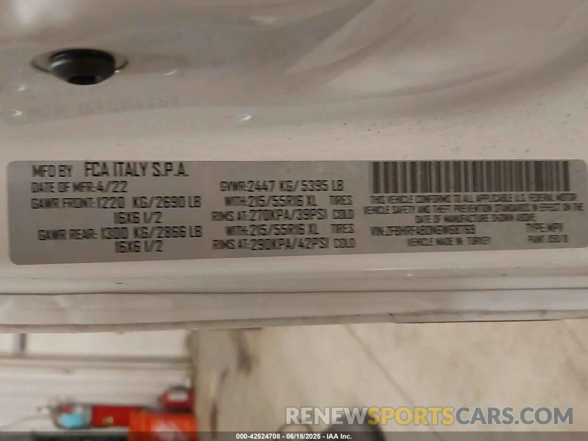 9 Photograph of a damaged car ZFBHRFAB0N6W68769 RAM PROMASTER CITY 2022
