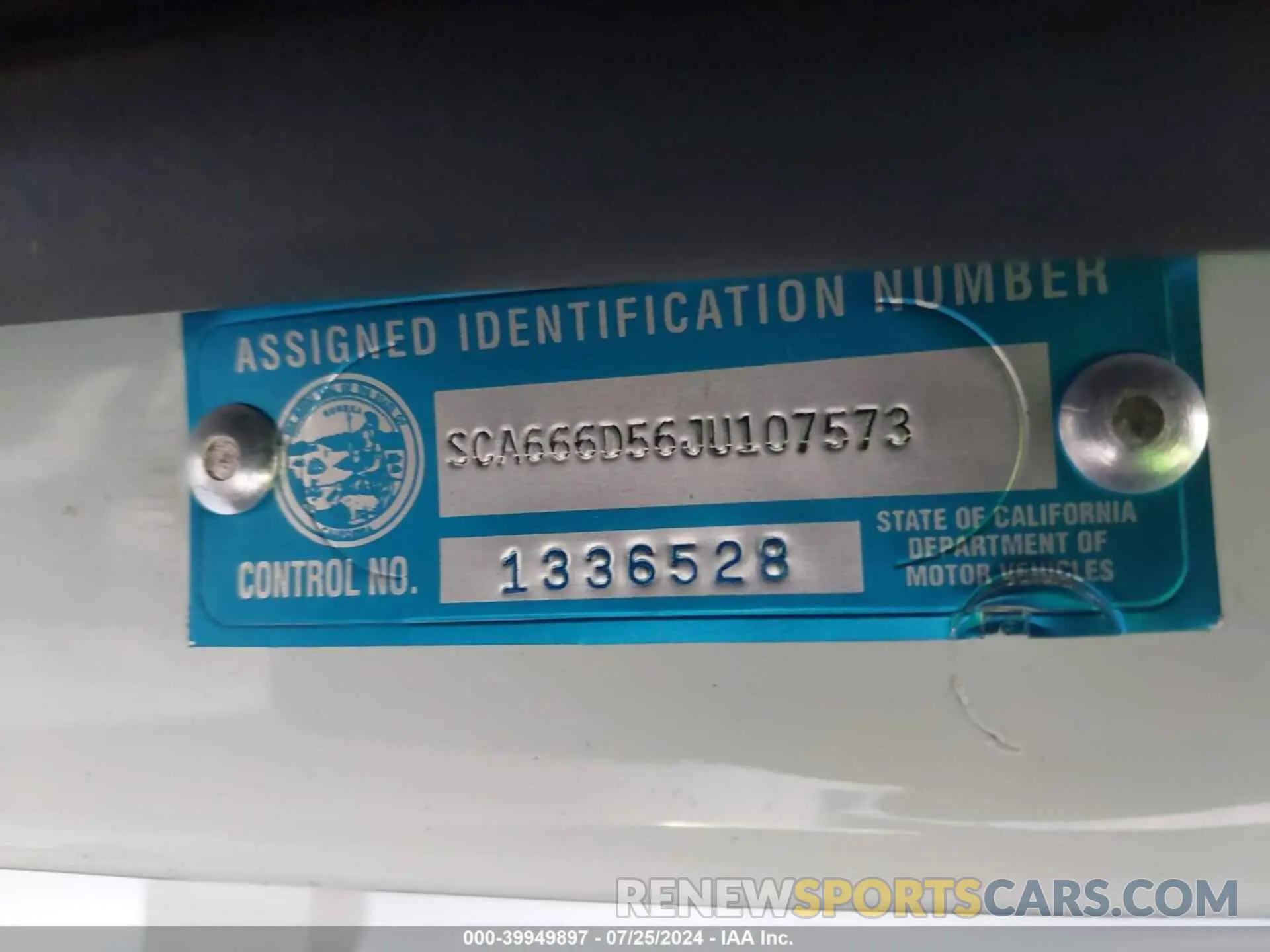 9 Photograph of a damaged car SCA666D56JU107573 ROLLS-ROYCE DAWN 2018