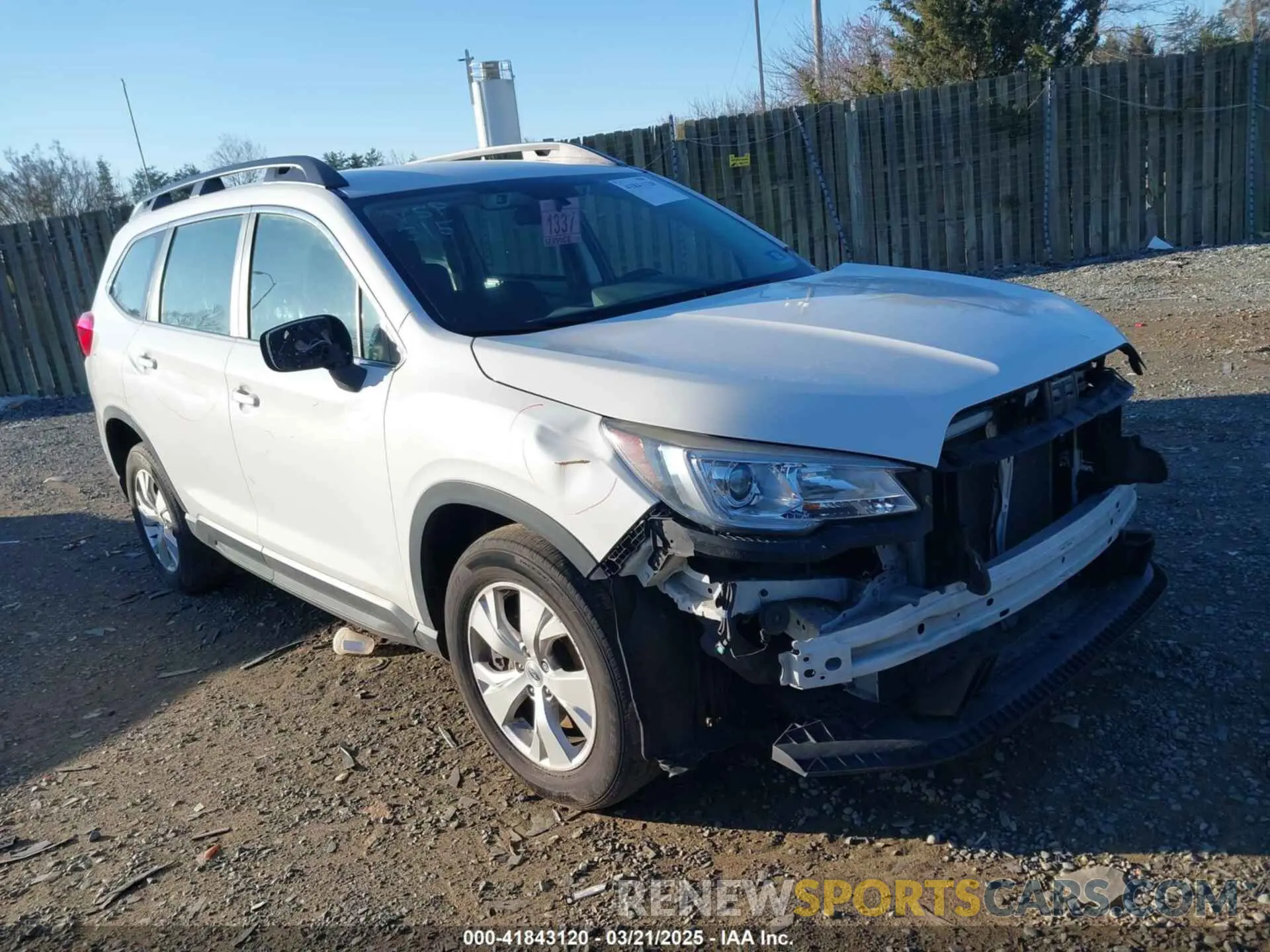 1 Photograph of a damaged car 4S4WMAAD7K3455916 SUBARU ASCENT 2019