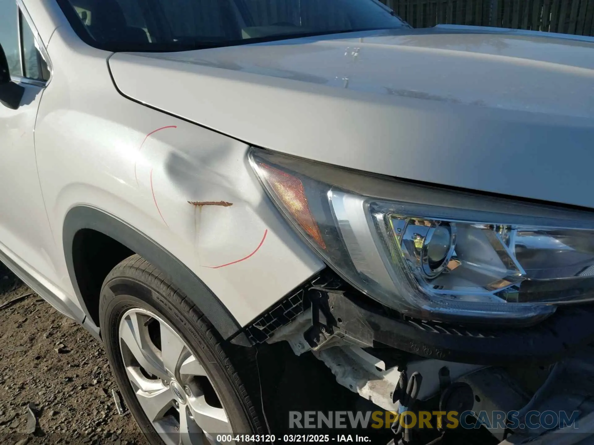 21 Photograph of a damaged car 4S4WMAAD7K3455916 SUBARU ASCENT 2019