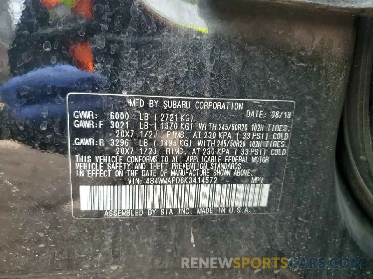 14 Photograph of a damaged car 4S4WMAPD6K3414572 SUBARU ASCENT 2019