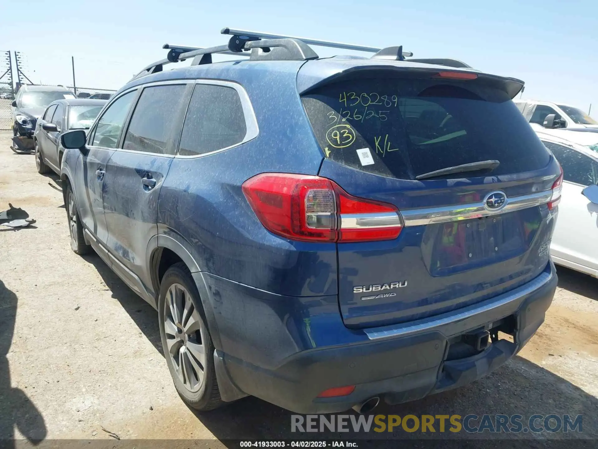 3 Photograph of a damaged car 4S4WMAPDXL3431165 SUBARU ASCENT 2020