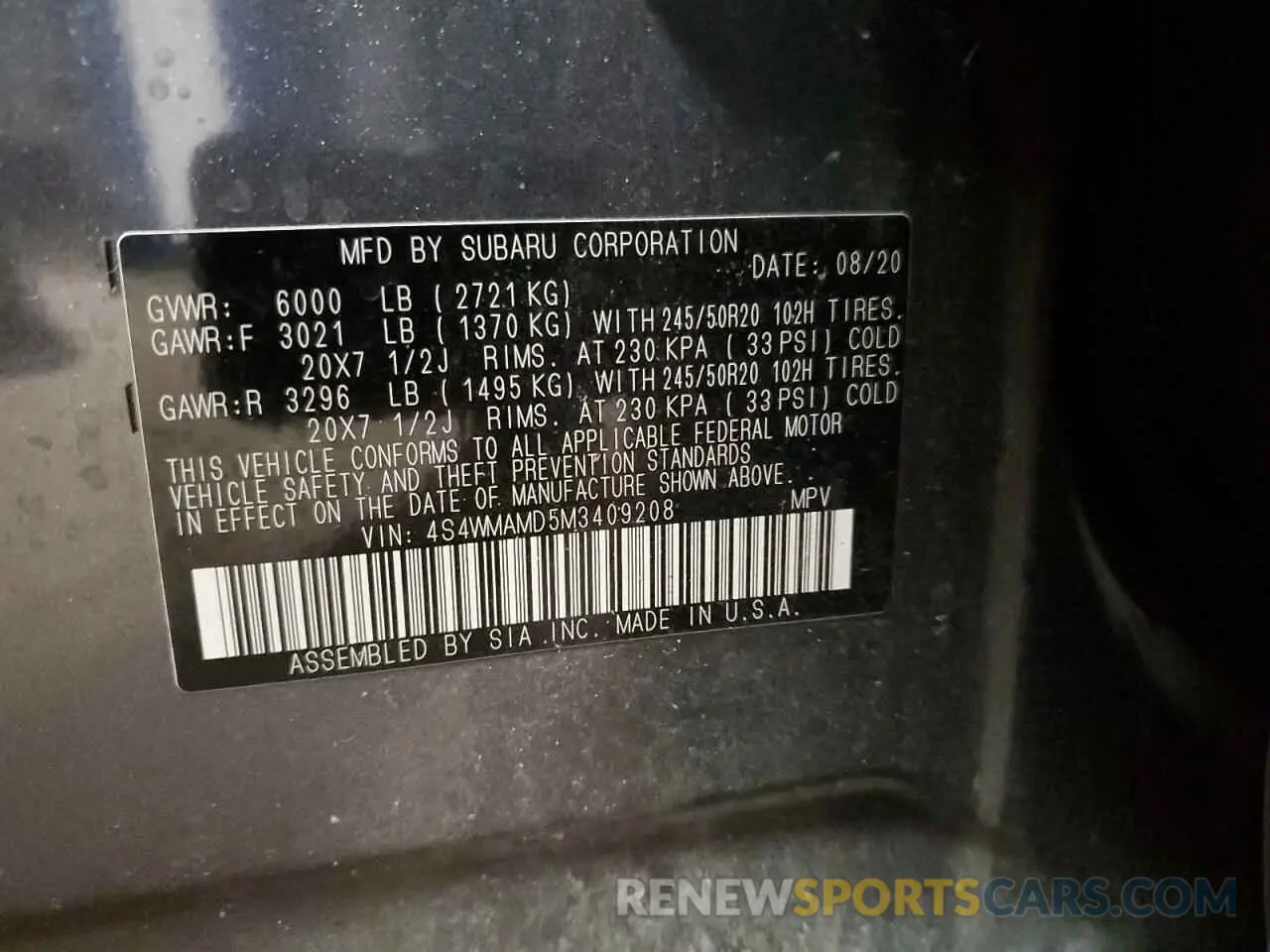 15 Photograph of a damaged car 4S4WMAMD5M3409208 SUBARU ASCENT 2021