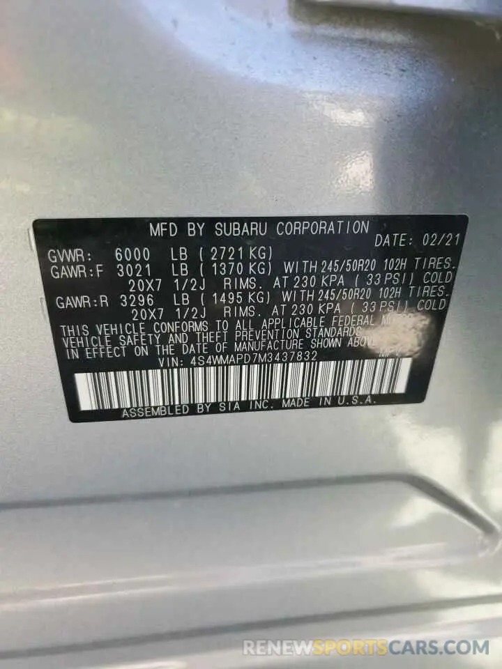 15 Photograph of a damaged car 4S4WMAPD7M3437832 SUBARU ASCENT 2021